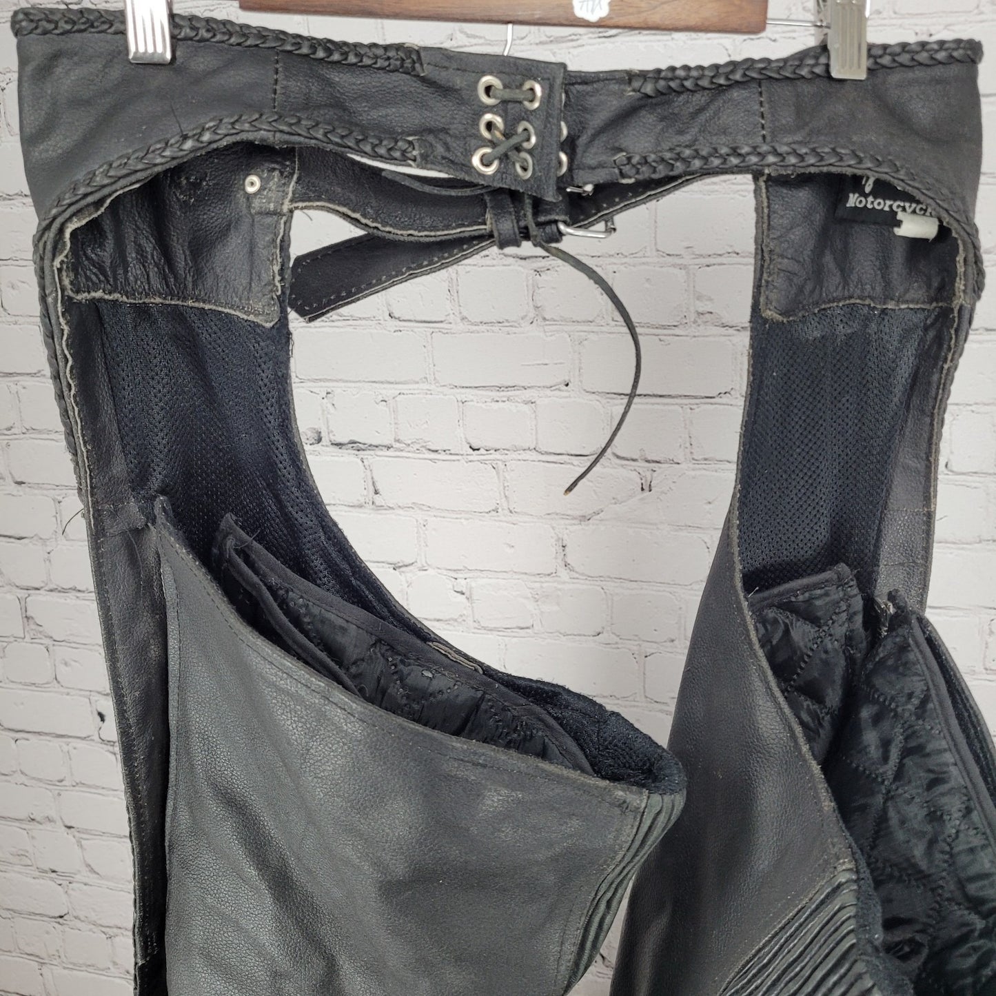Jafrum Motorcycle Gear Black Removable Quilted Liner Chaps Pants Size Medium M