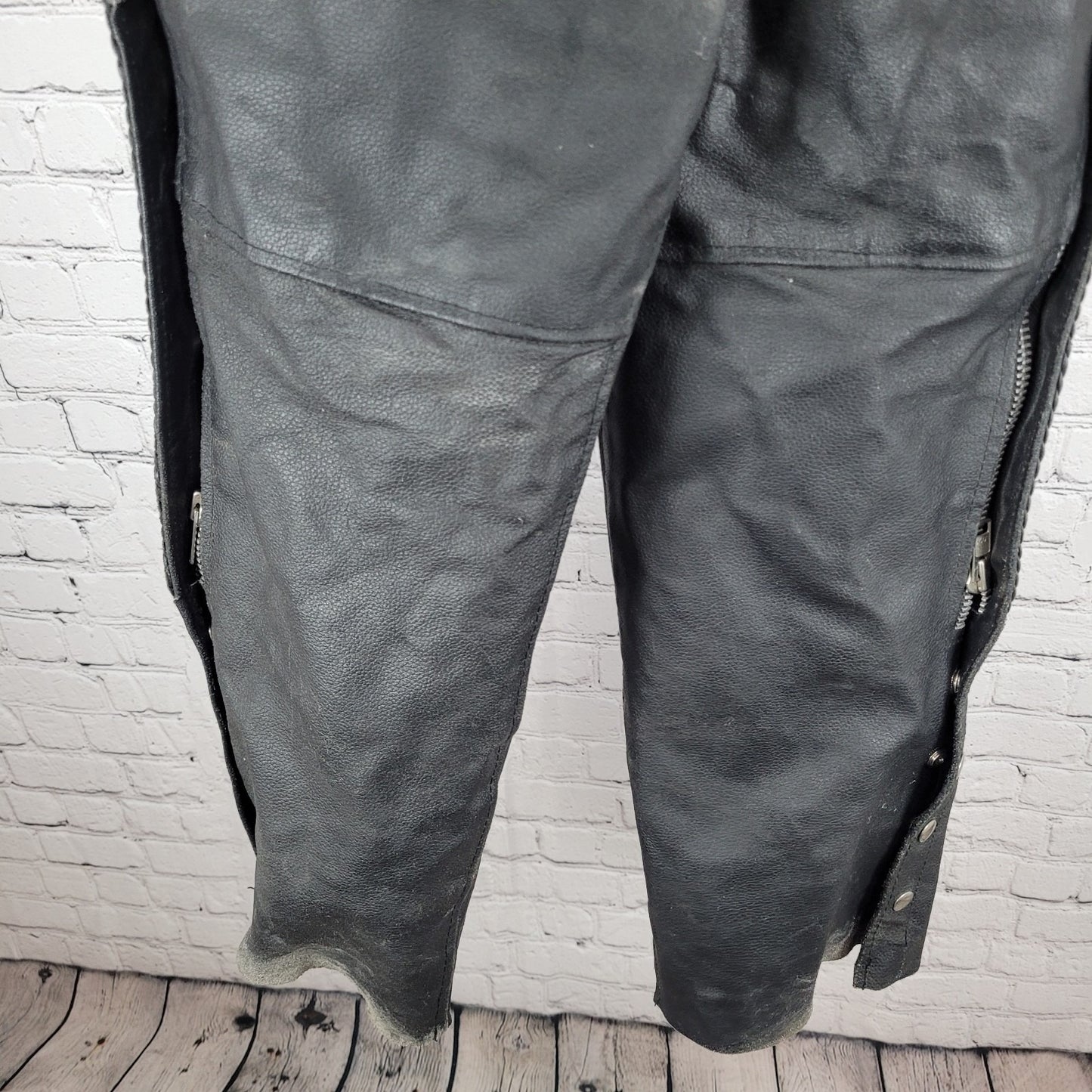 Jafrum Motorcycle Gear Black Removable Quilted Liner Chaps Pants Size Medium M
