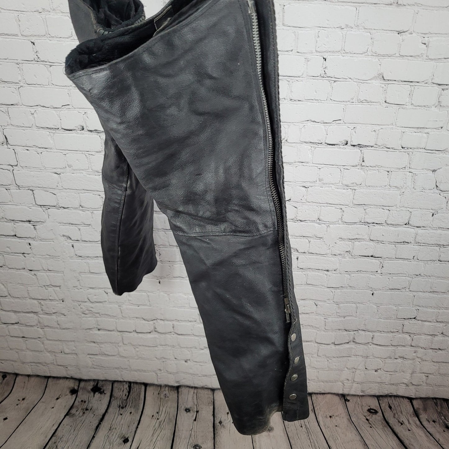 Jafrum Motorcycle Gear Black Removable Quilted Liner Chaps Pants Size Medium M