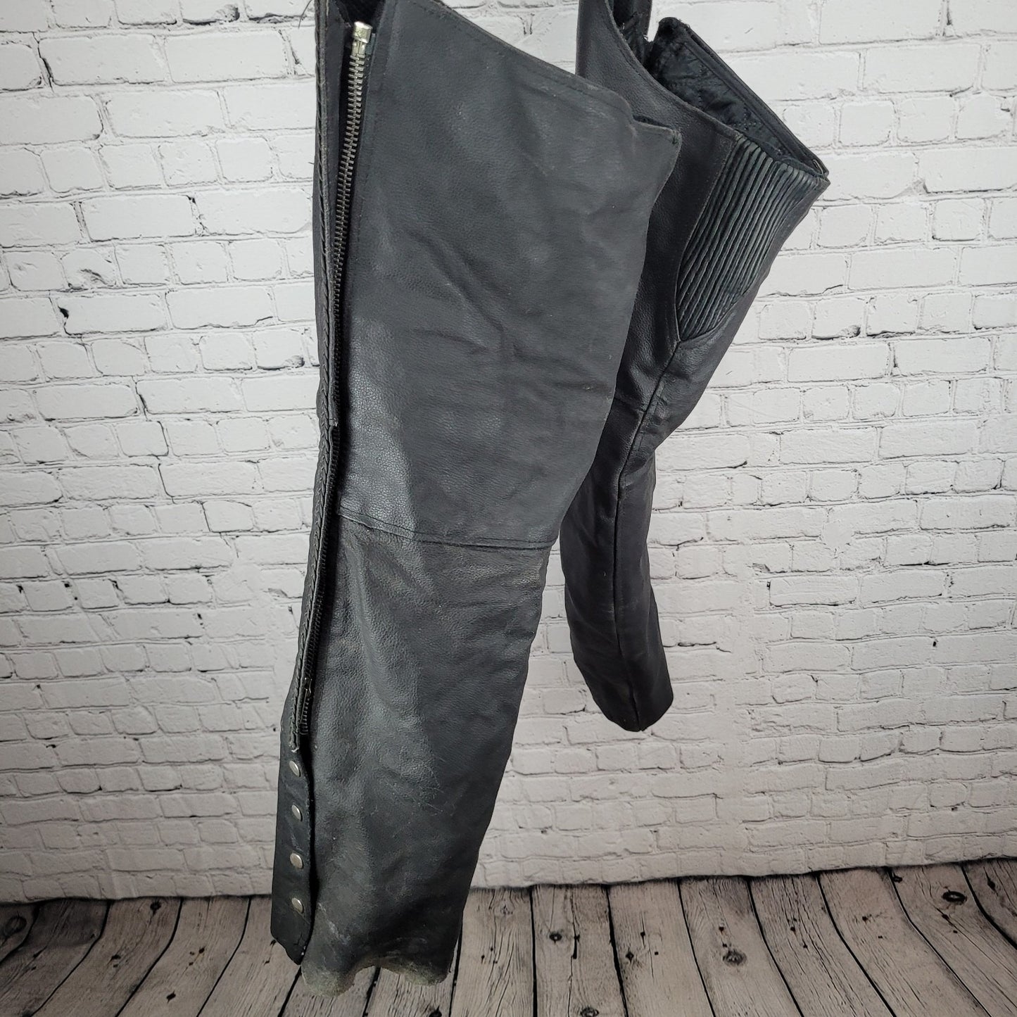 Jafrum Motorcycle Gear Black Removable Quilted Liner Chaps Pants Size Medium M