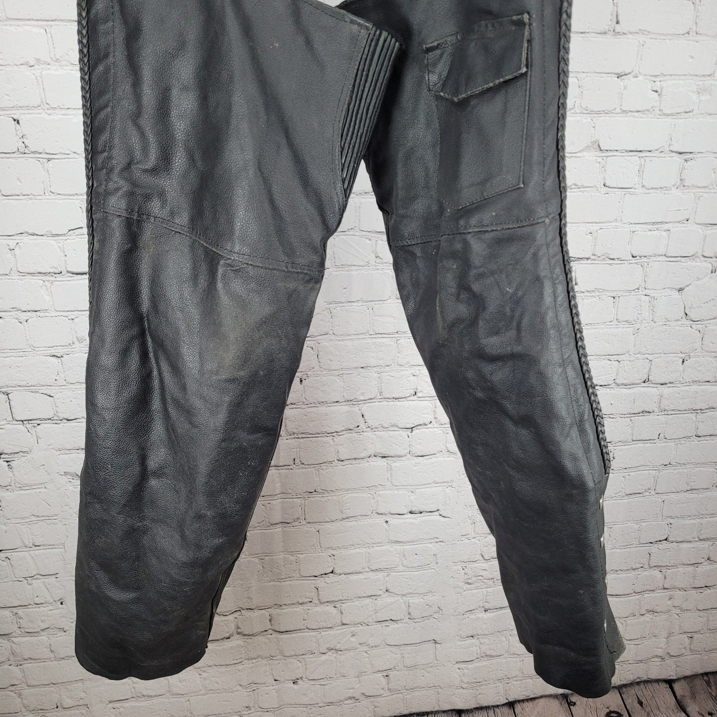Jafrum Motorcycle Gear Black Removable Quilted Liner Chaps Pants Size Medium M