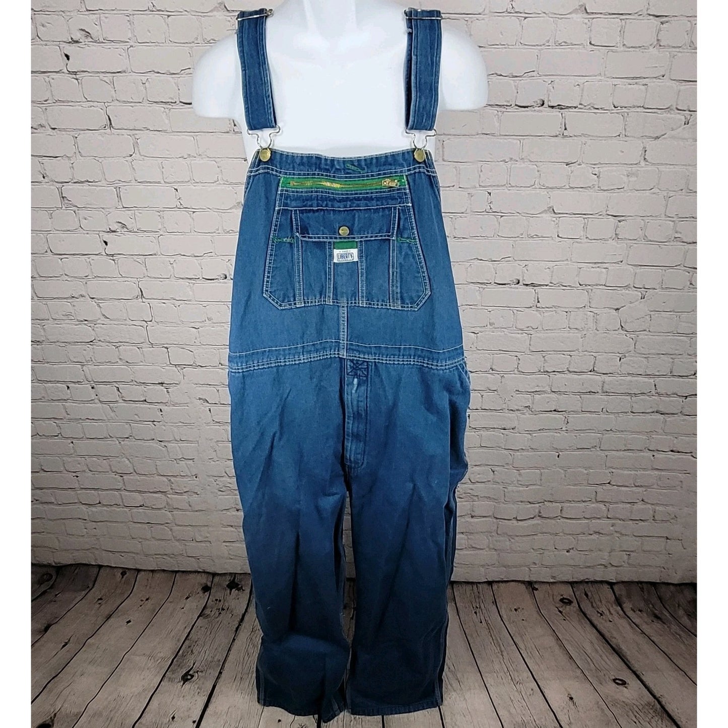 Liberty Blue Denim 100% Cotton Workwear Bib Carpenter Overalls 48x32 (48x29)