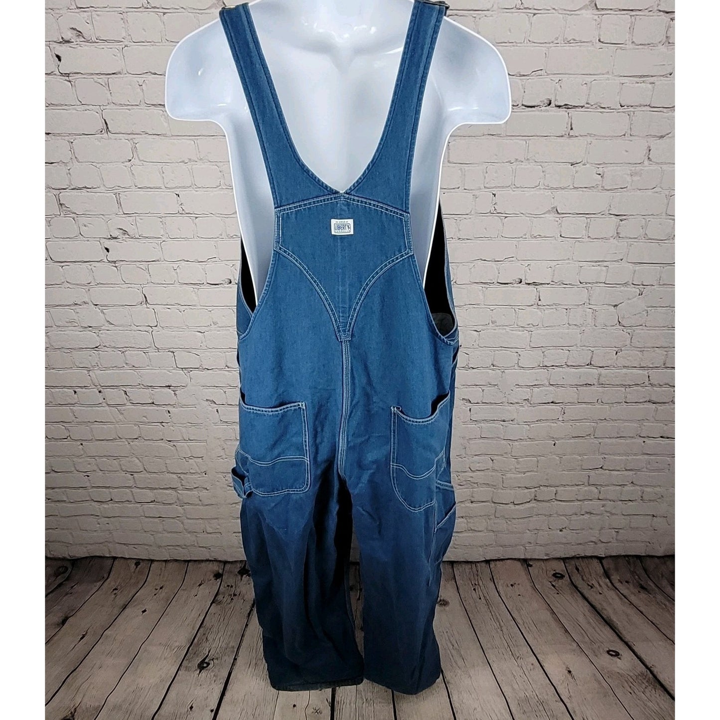 Liberty Blue Denim 100% Cotton Workwear Bib Carpenter Overalls 48x32 (48x29)