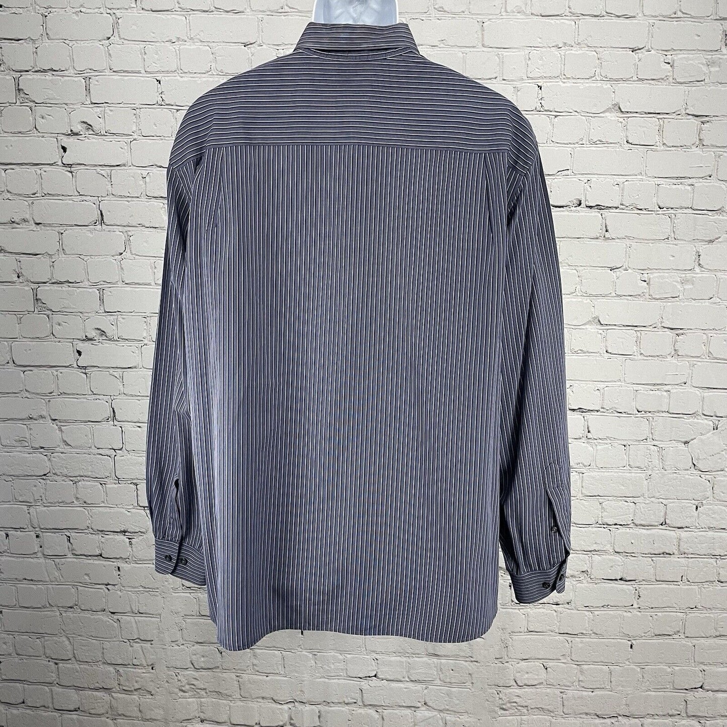 Joseph Jos A Bank Blue Striped Button Down Long Sleeve Classic Shirt Size XL