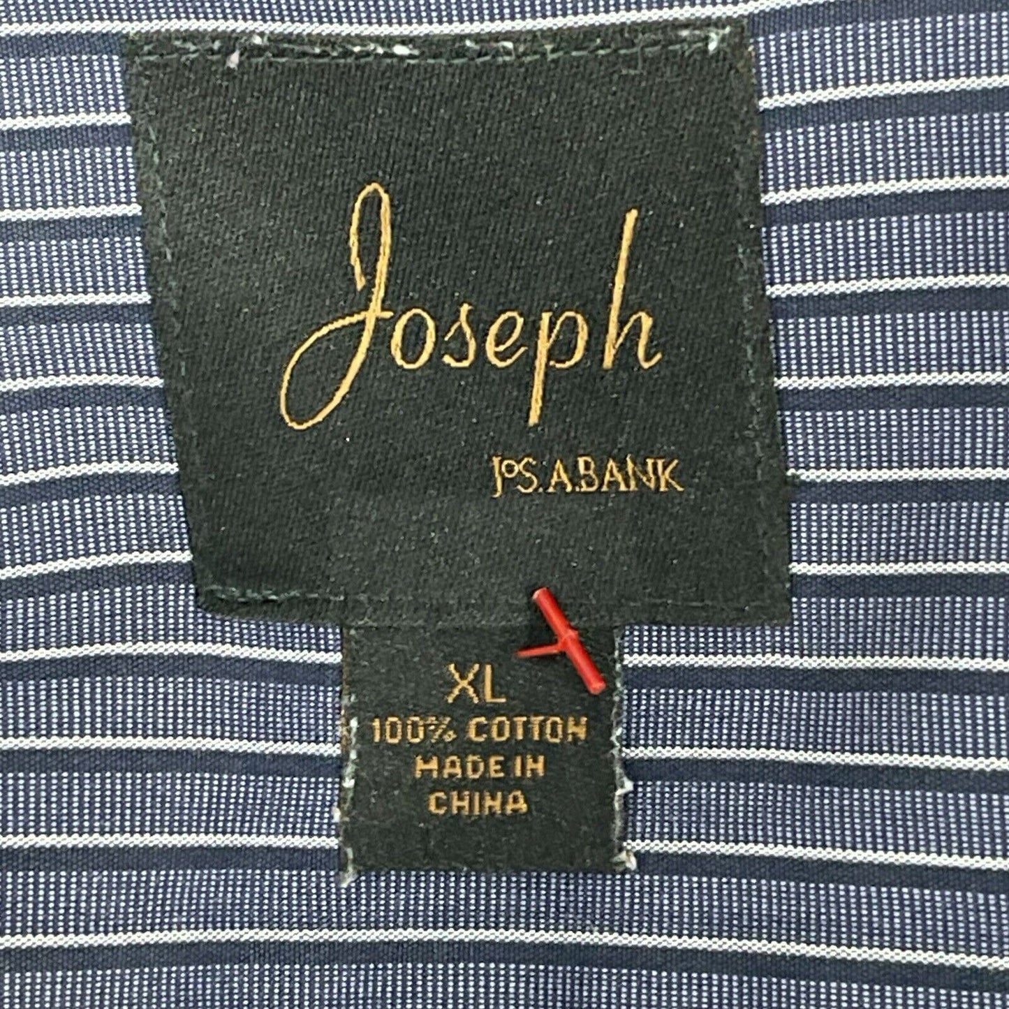 Joseph Jos A Bank Blue Striped Button Down Long Sleeve Classic Shirt Size XL