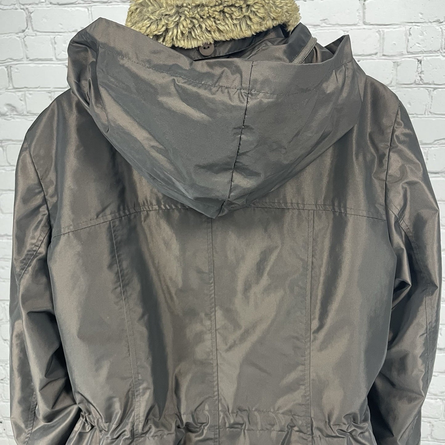 Kristen Blake Brown Removable Faux Fur Collar & Hood Insulated Jacket Size XL