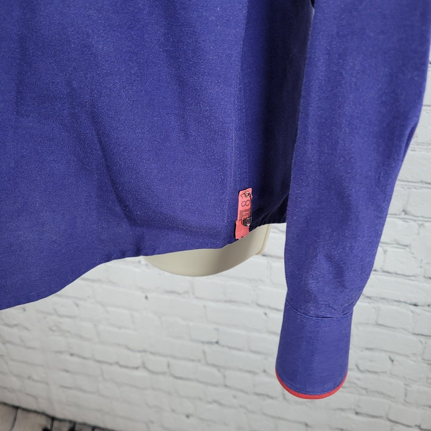 VTG Panhandle Slim Blue American Flag USA Snap Long Sleeve Shirt Size Medium M