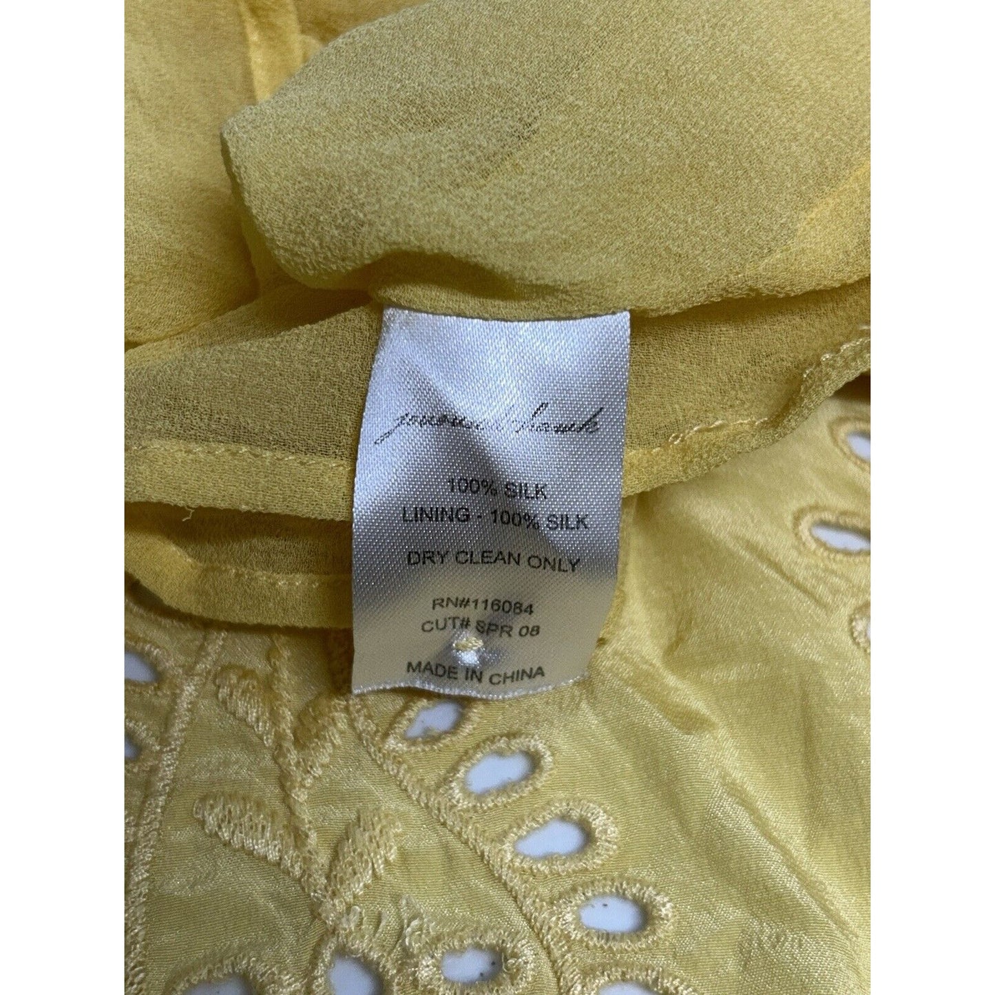 Jovovich Hawk 100% Silk Yellow High Neck Paisley Sleeveless Blouse Women’s 2