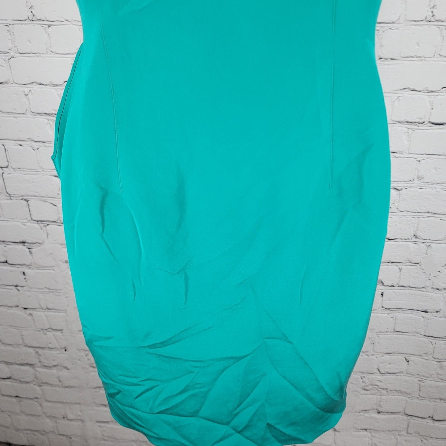 VTG Pat Argenti Green 100% Silk Short Sleeve Buttoned Wrap Tie Dress Size 6