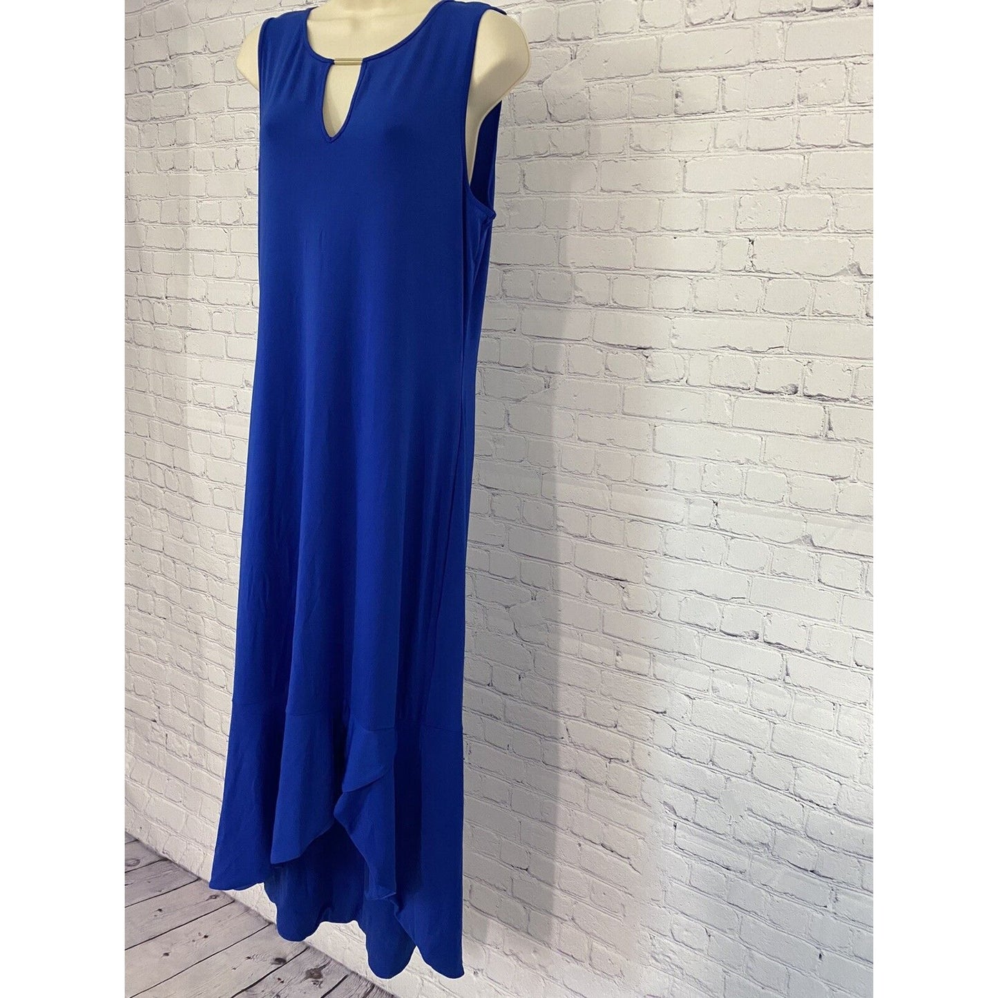 NWT Thalia Sodi April Fashion Hi-Low Blue Layered Keyhole Neckline Long Dress M
