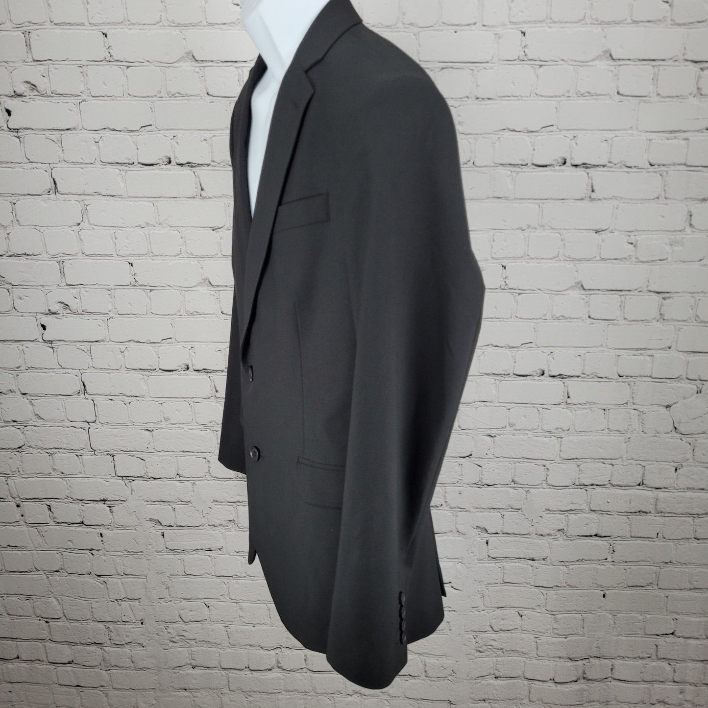 J. Ferrar Black Slim Fit 2 Button Notch Double Vented Blazer Sport Coat Size 40R