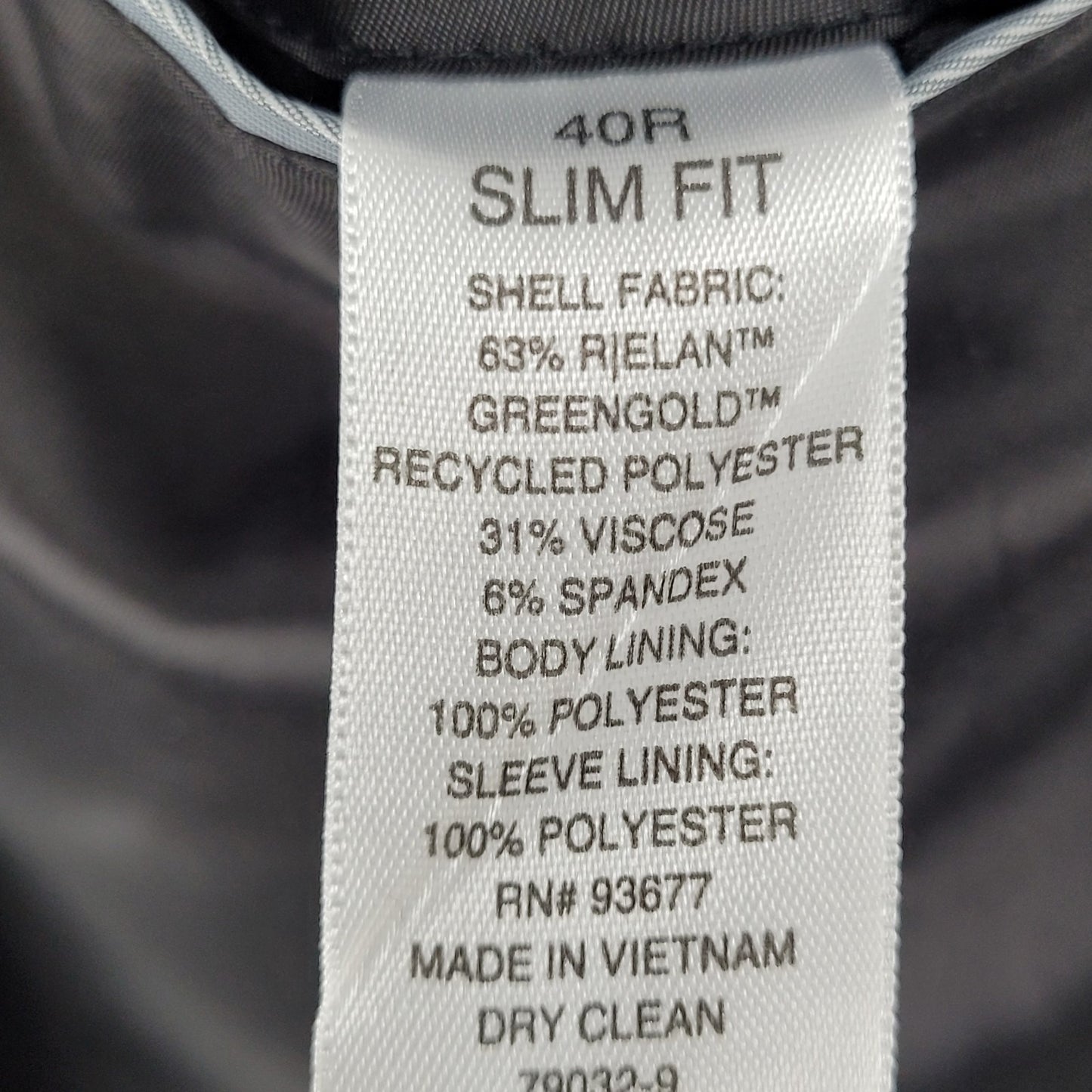 J. Ferrar Black Slim Fit 2 Button Notch Double Vented Blazer Sport Coat Size 40R