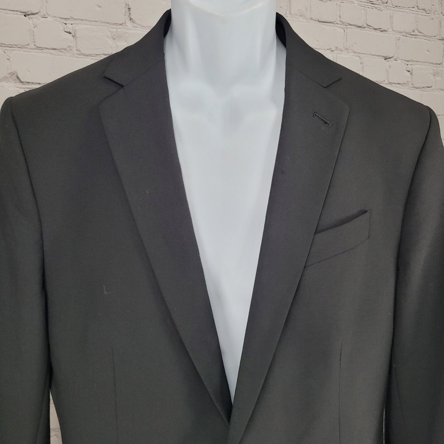 J. Ferrar Black Slim Fit 2 Button Notch Double Vented Blazer Sport Coat Size 40R