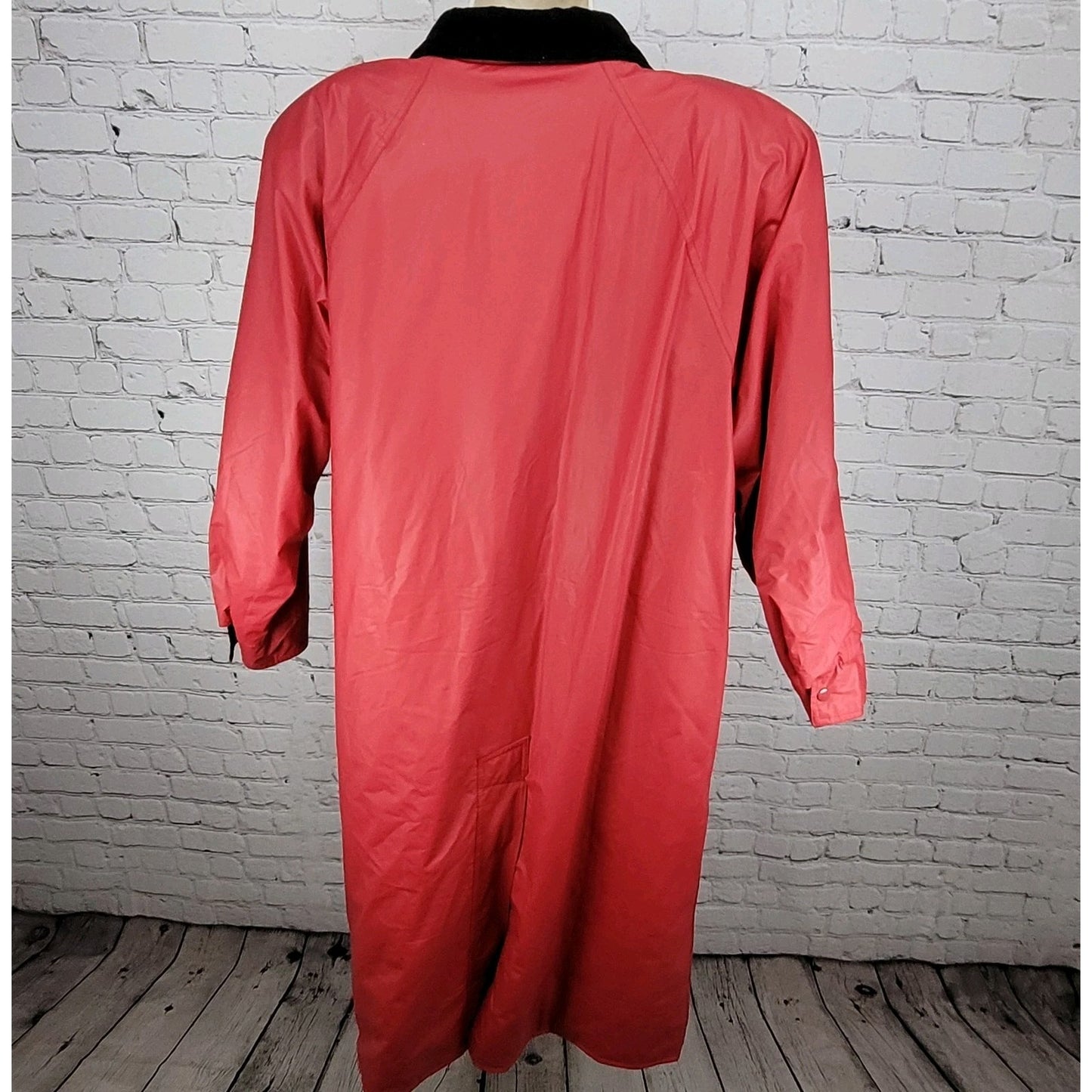 VTG Misty Harbor Red Any Weather Slicker PVC Cotton Lined Rain Coat Size Large L