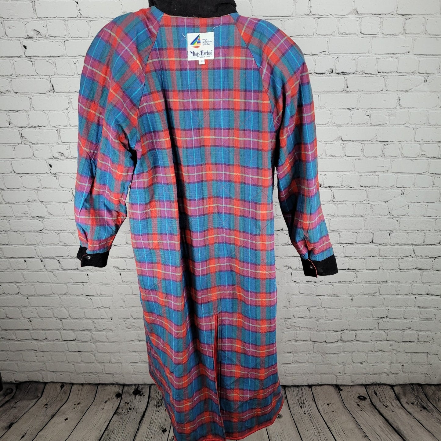 VTG Misty Harbor Red Any Weather Slicker PVC Cotton Lined Rain Coat Size Large L