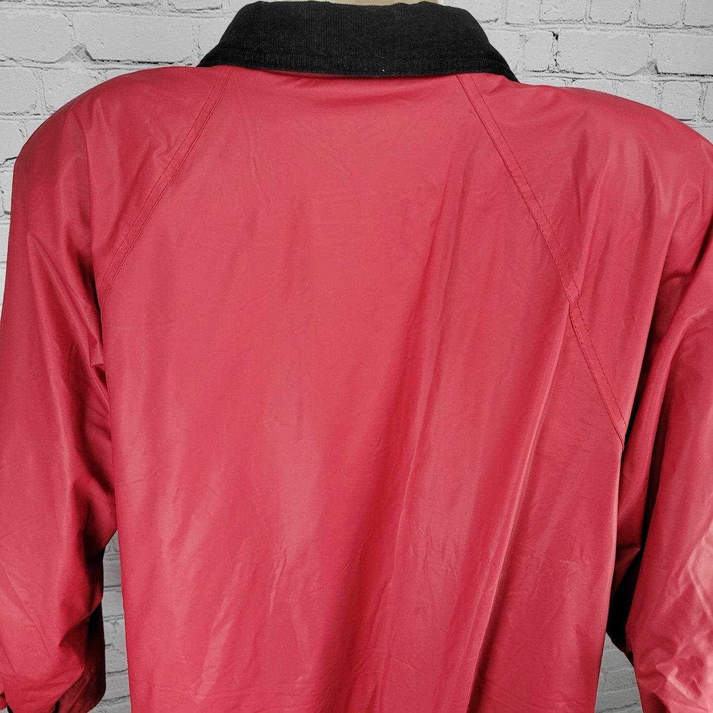 VTG Misty Harbor Red Any Weather Slicker PVC Cotton Lined Rain Coat Size Large L