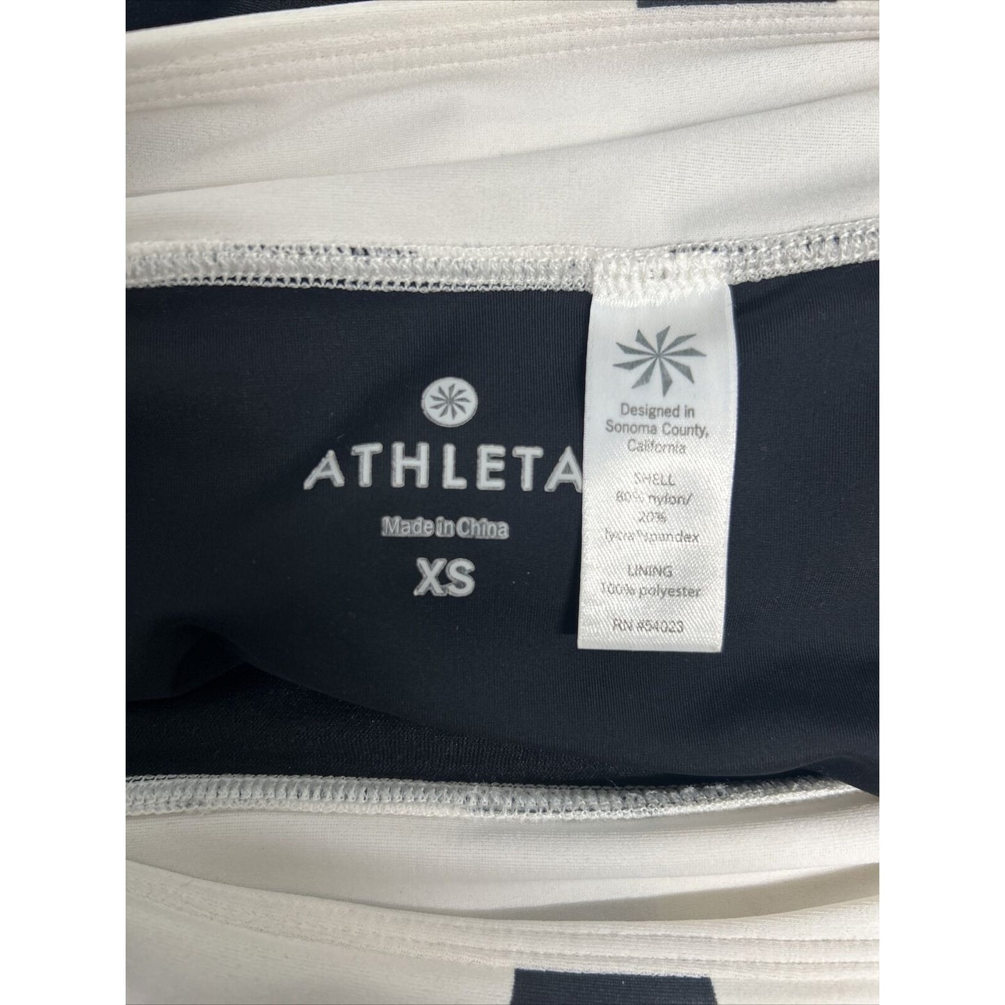 Athleta Black White Skirt Lined Pull On Waist Back Pocket Beach Swim Skirt XS
