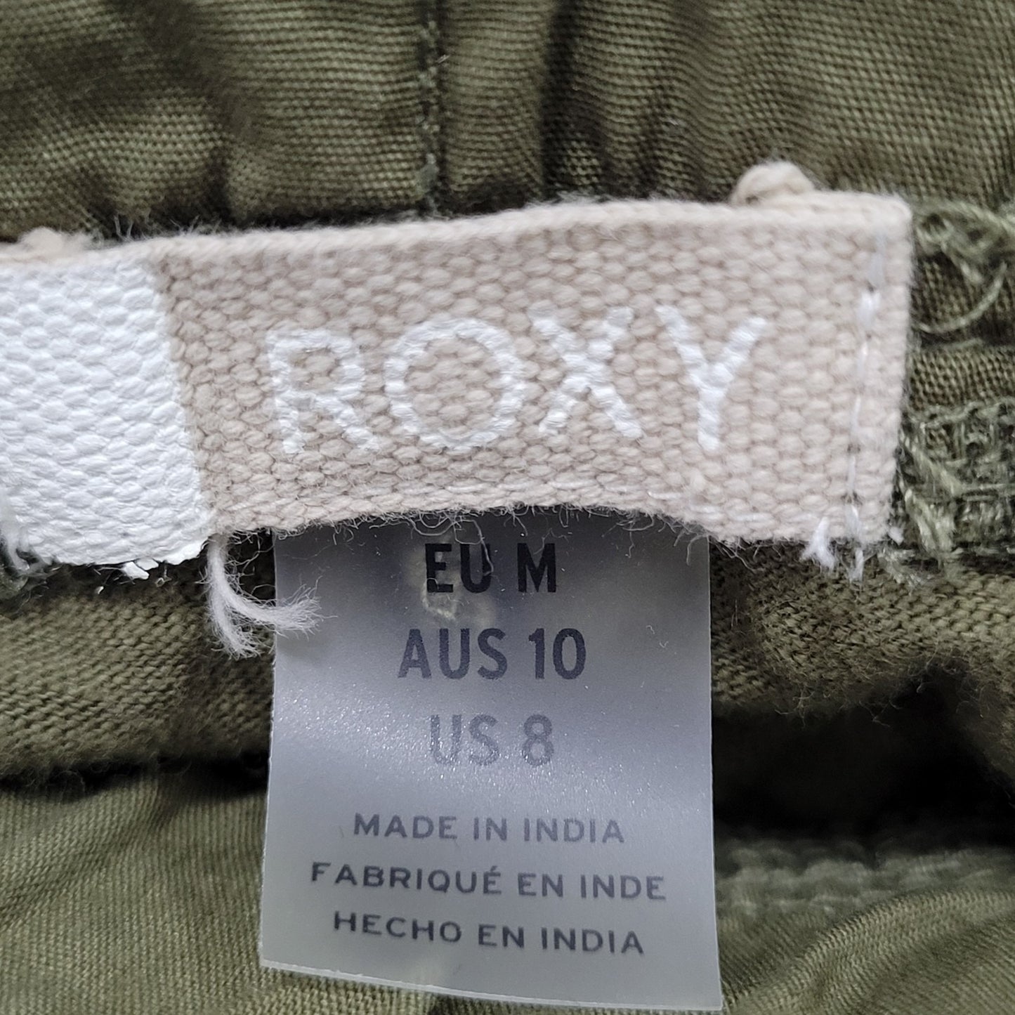 ROXY Green Cotton Drawstring Lightweight Cargo Jogger Pants Size 8 (31x29)