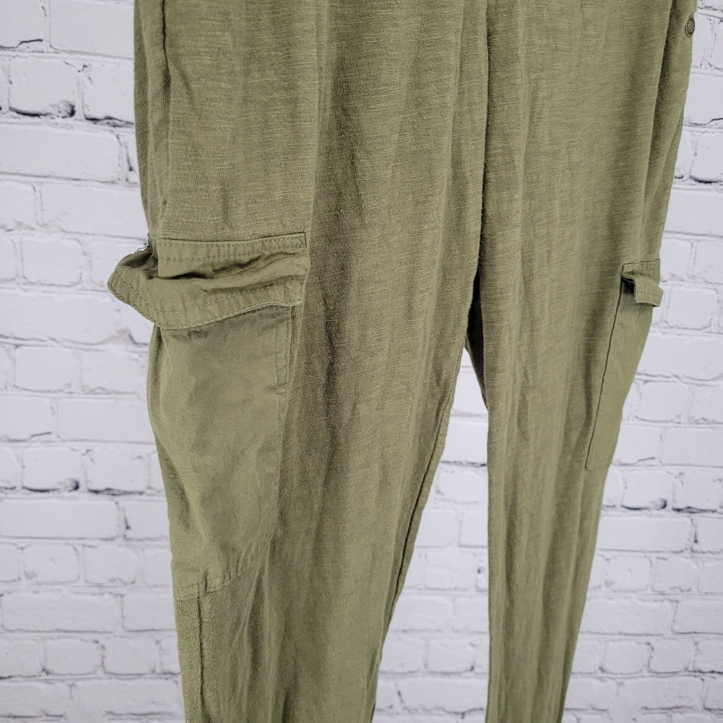 ROXY Green Cotton Drawstring Lightweight Cargo Jogger Pants Size 8 (31x29)
