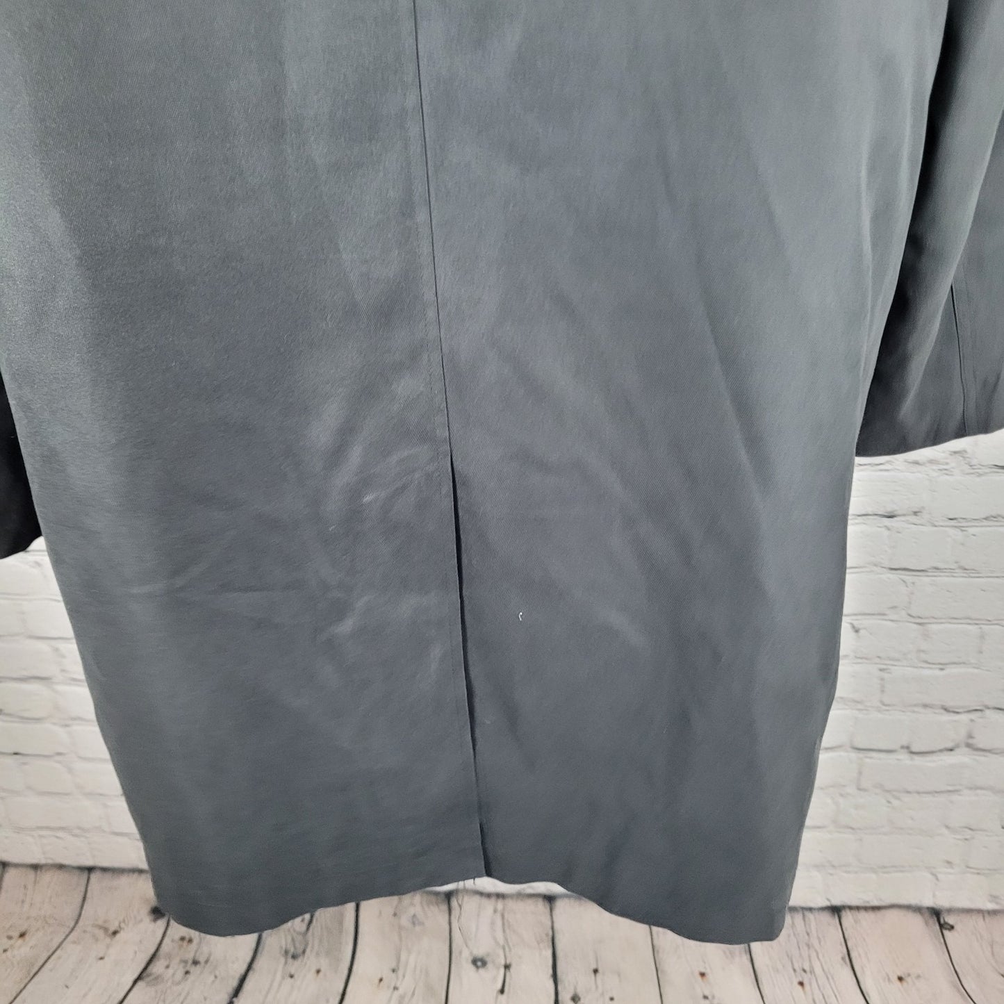 London Fog Black Buttoned Quilted Lining Over Long Soft Shell Coat Size 44S