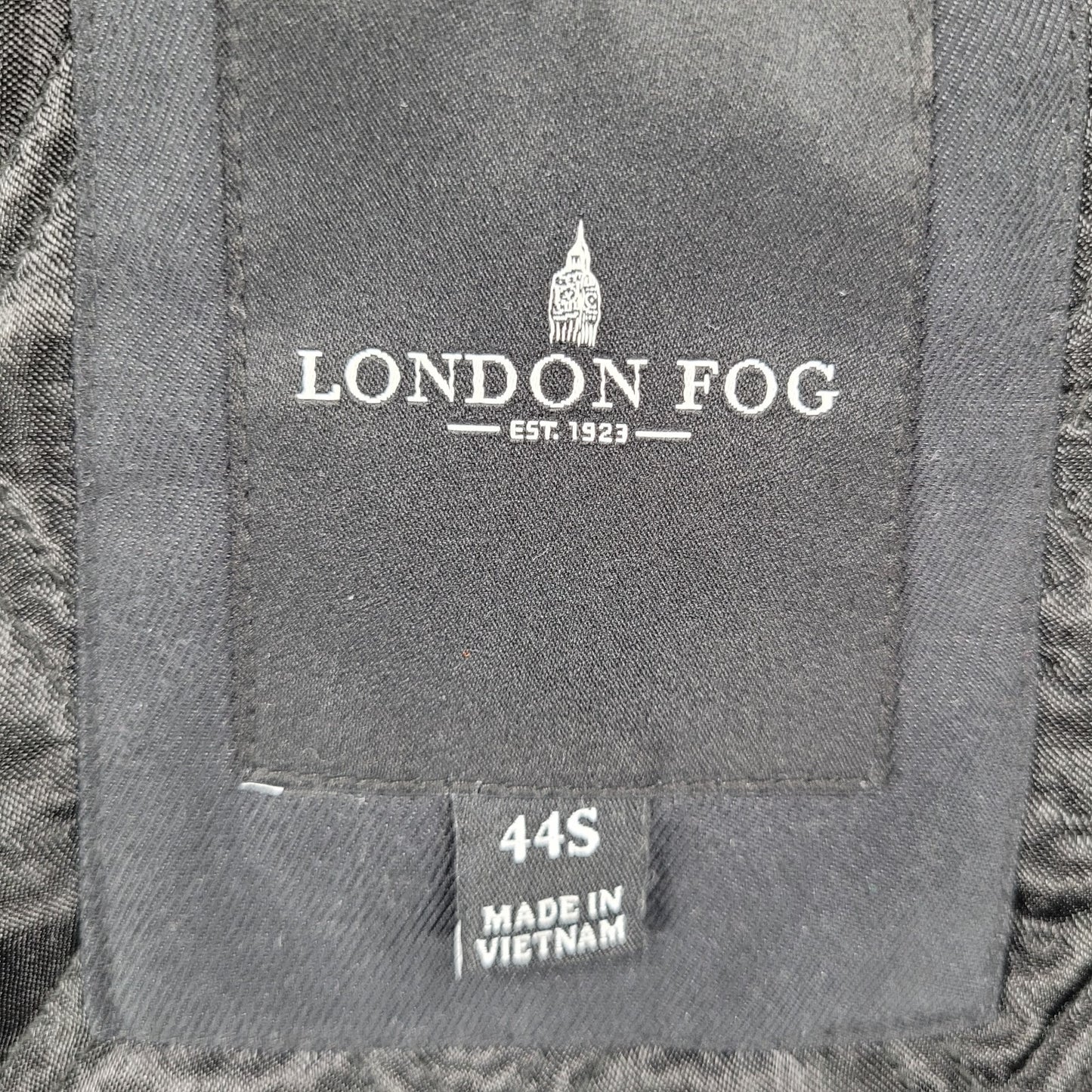 London Fog Black Buttoned Quilted Lining Over Long Soft Shell Coat Size 44S