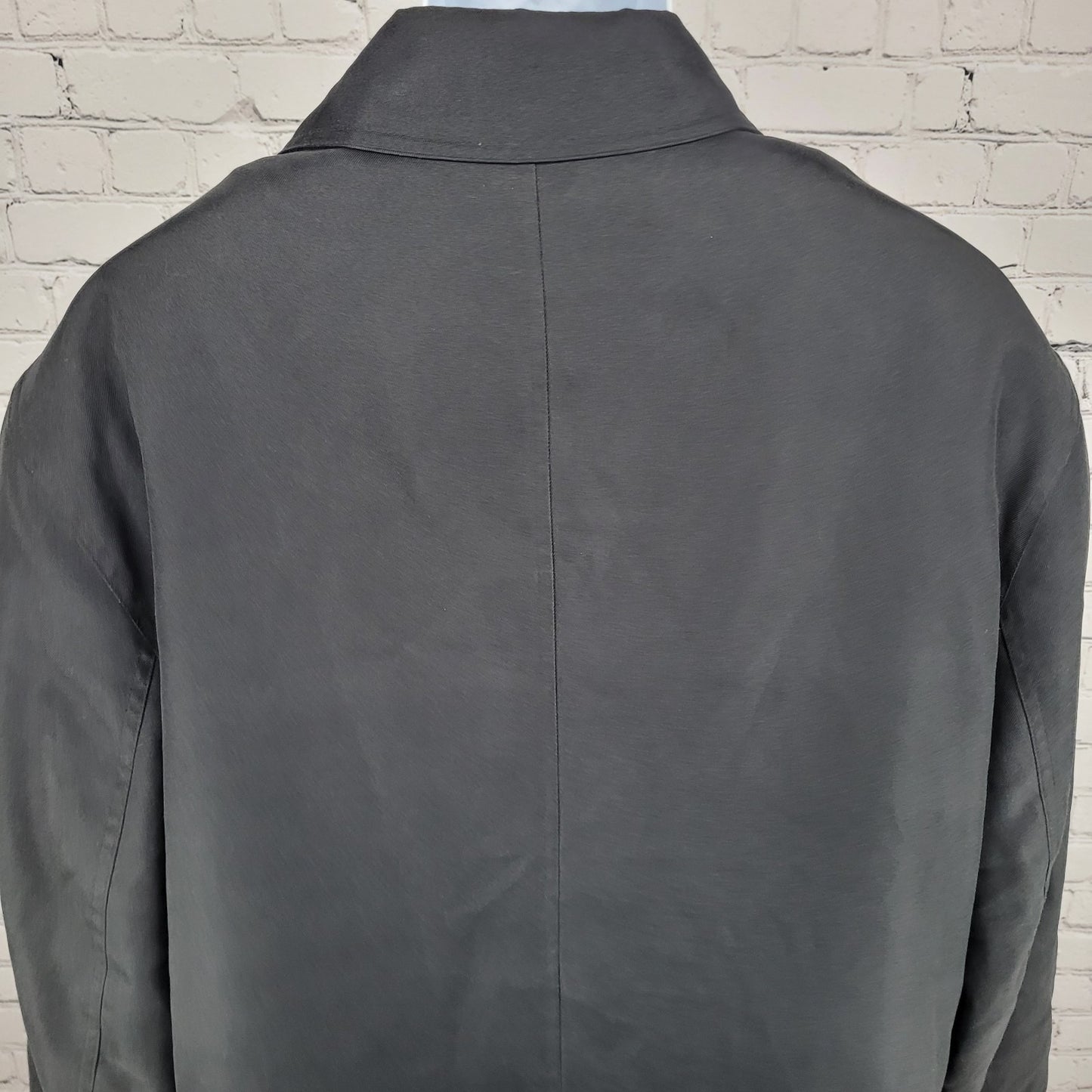 London Fog Black Buttoned Quilted Lining Over Long Soft Shell Coat Size 44S