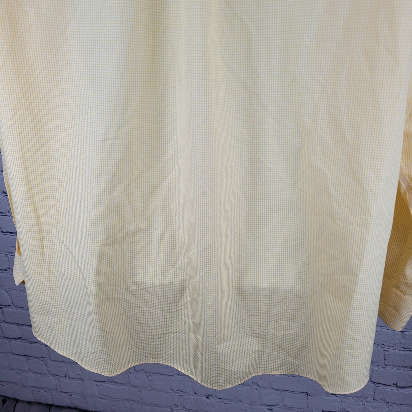 LL Bean Yellow Check Wrinkle Free Button Down Long Sleeve Shirt Size XXL