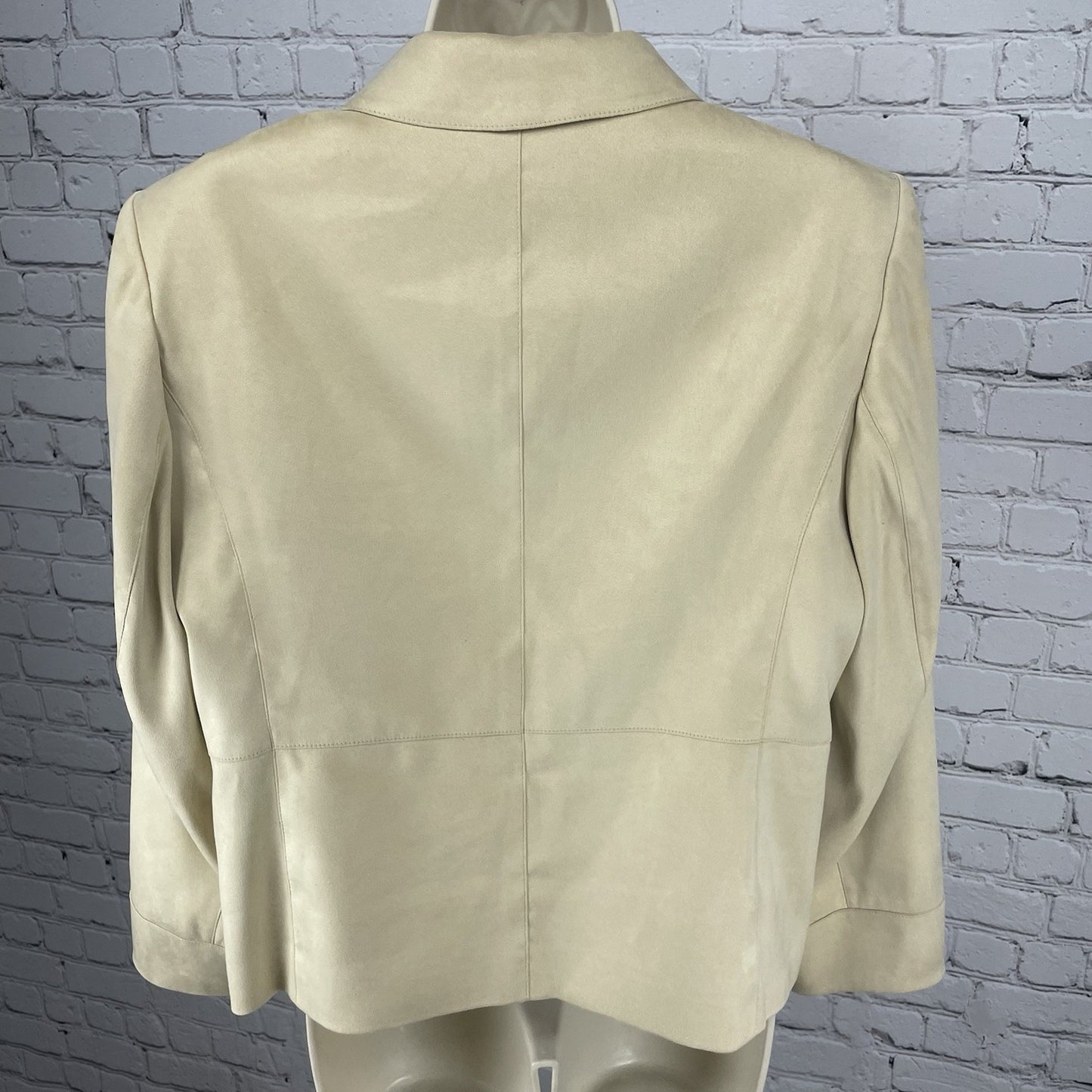 Talbots Beige Soft Zipped Collared Lined Lightweight Jacket Petite Size 12W