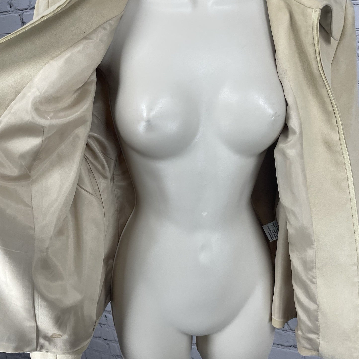 Talbots Beige Soft Zipped Collared Lined Lightweight Jacket Petite Size 12W