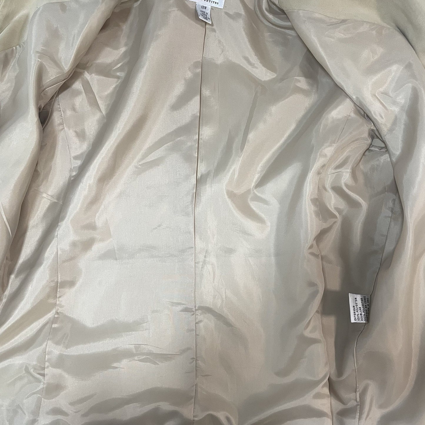 Talbots Beige Soft Zipped Collared Lined Lightweight Jacket Petite Size 12W