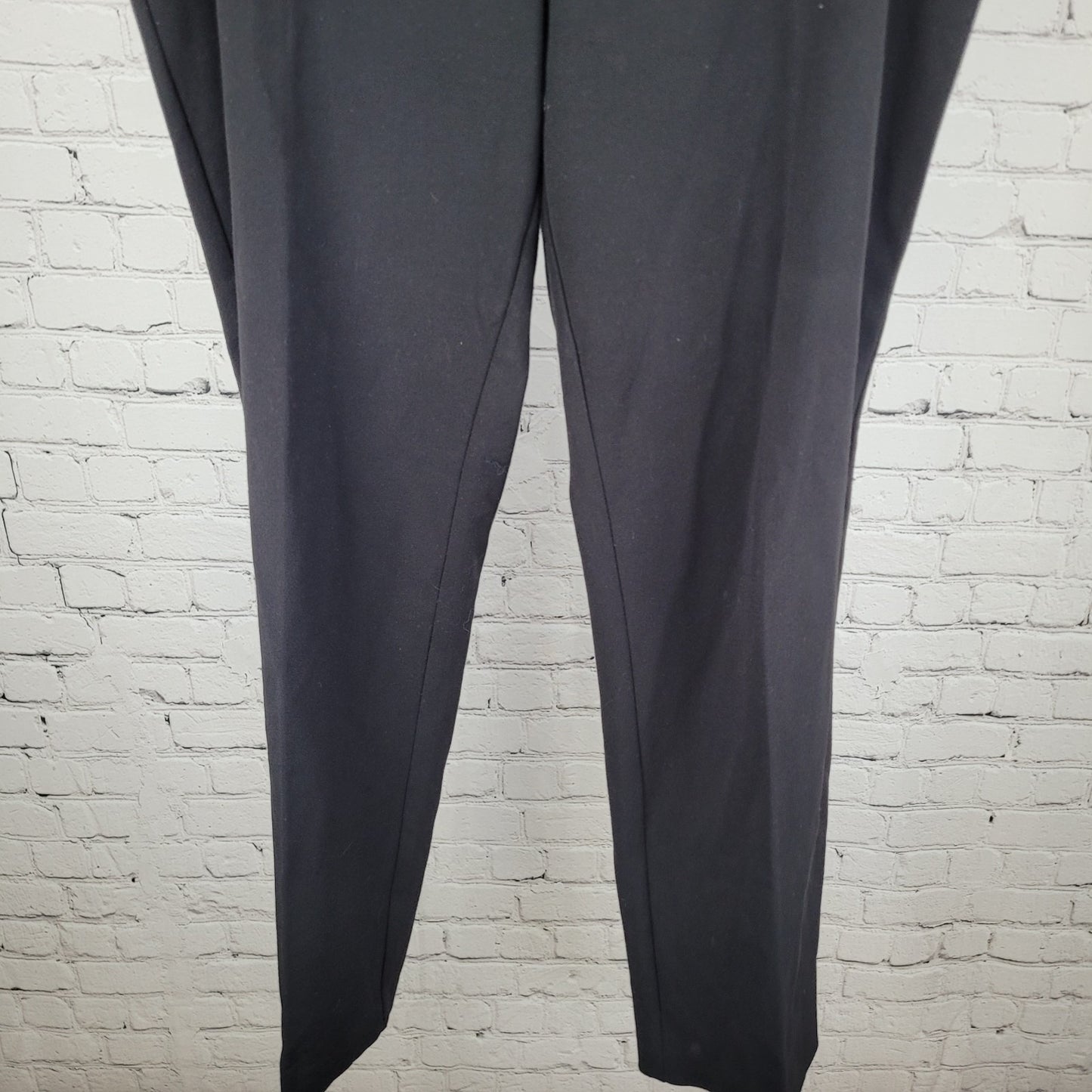 Chico's Black Stretch Mid Rise Side Zip Tapered Dress Pants Size 3 US 16 (36x30)