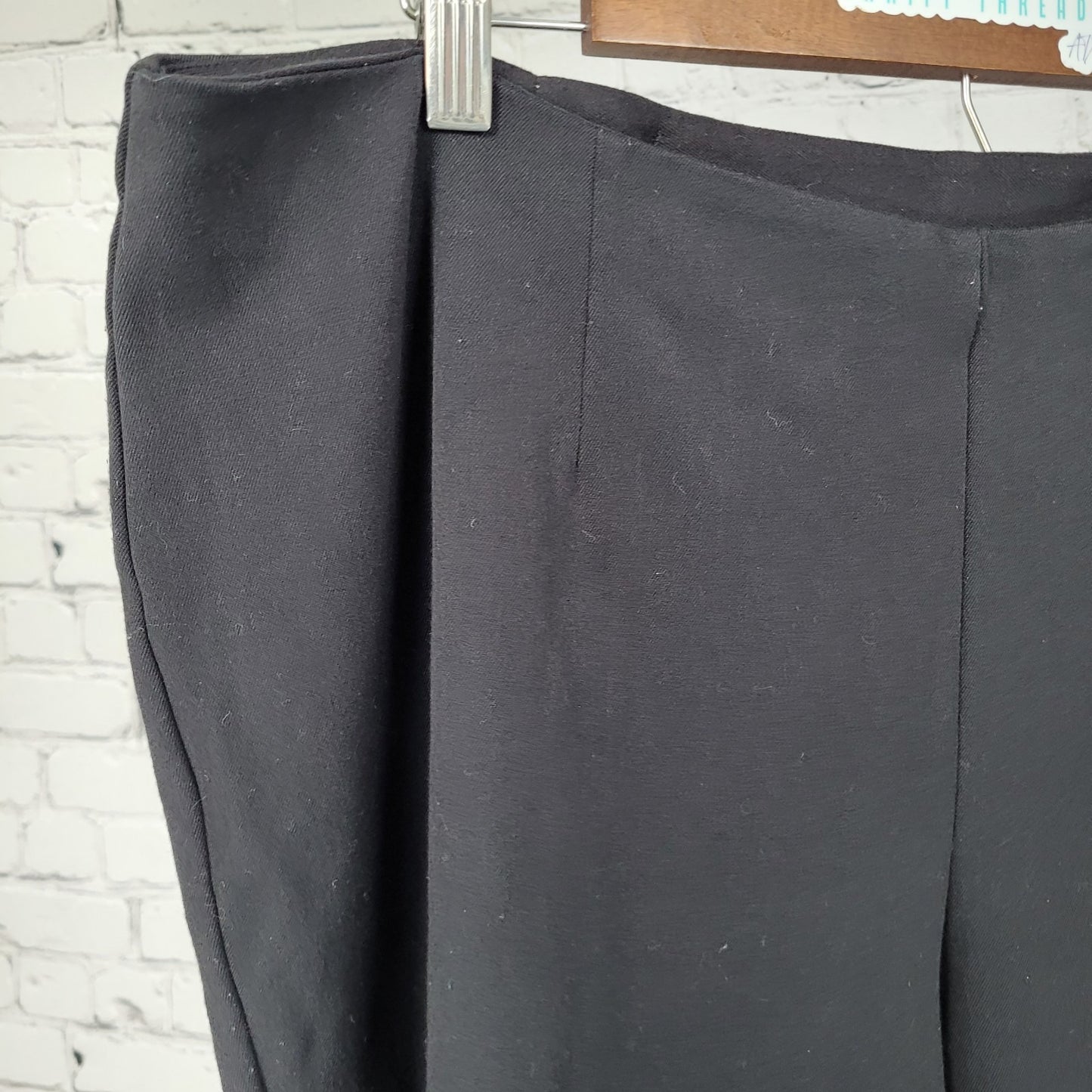 Chico's Black Stretch Mid Rise Side Zip Tapered Dress Pants Size 3 US 16 (36x30)