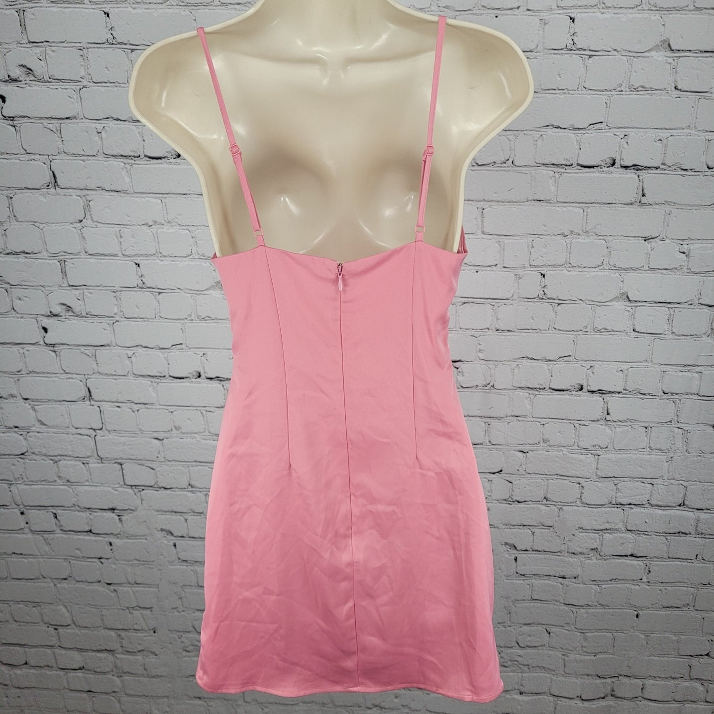 Urban Outfitters Pink Cowl Neck Spagetti Strap Unlined Mini Slip Dress Size XS