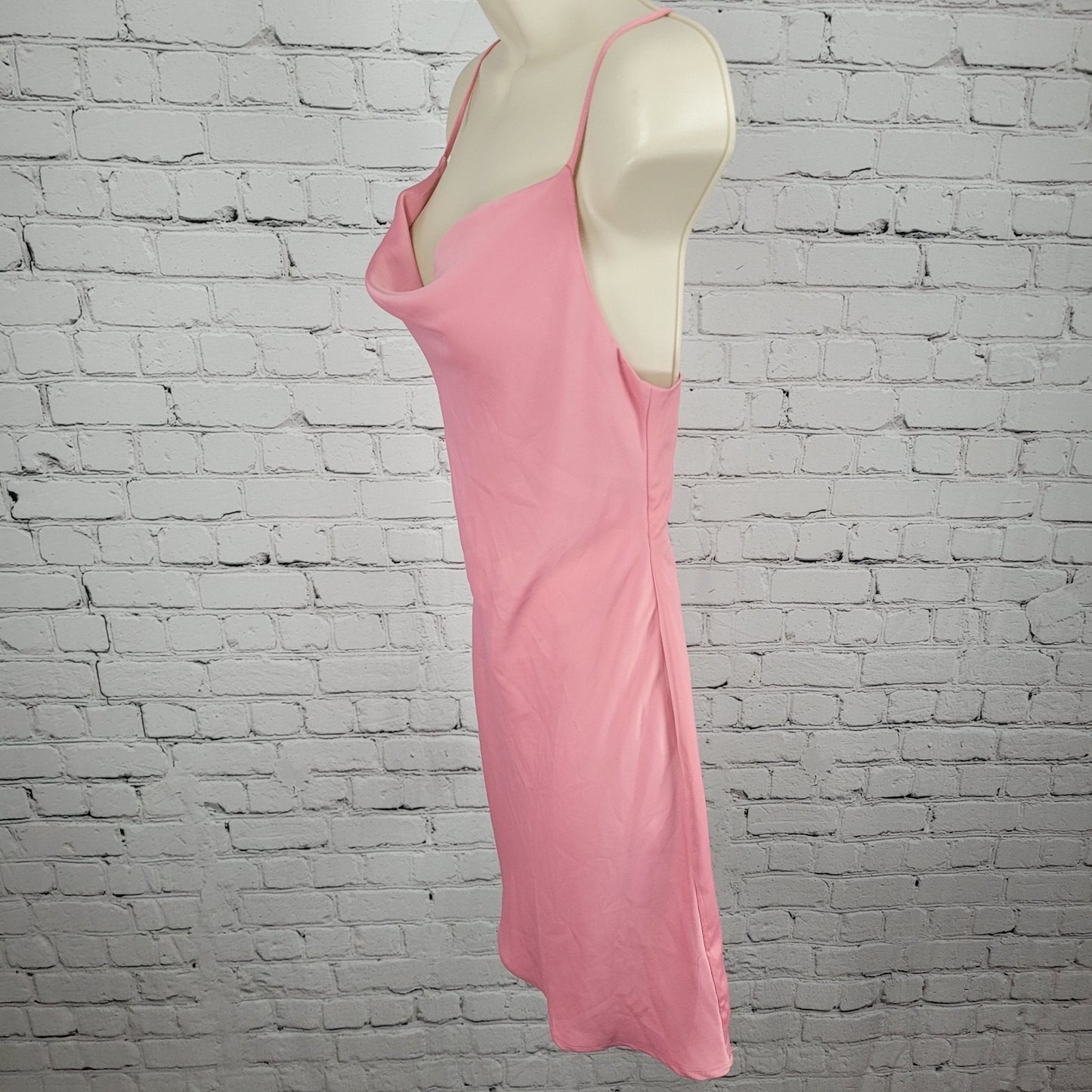 Urban Outfitters Pink Cowl Neck Spagetti Strap Unlined Mini Slip Dress Size XS