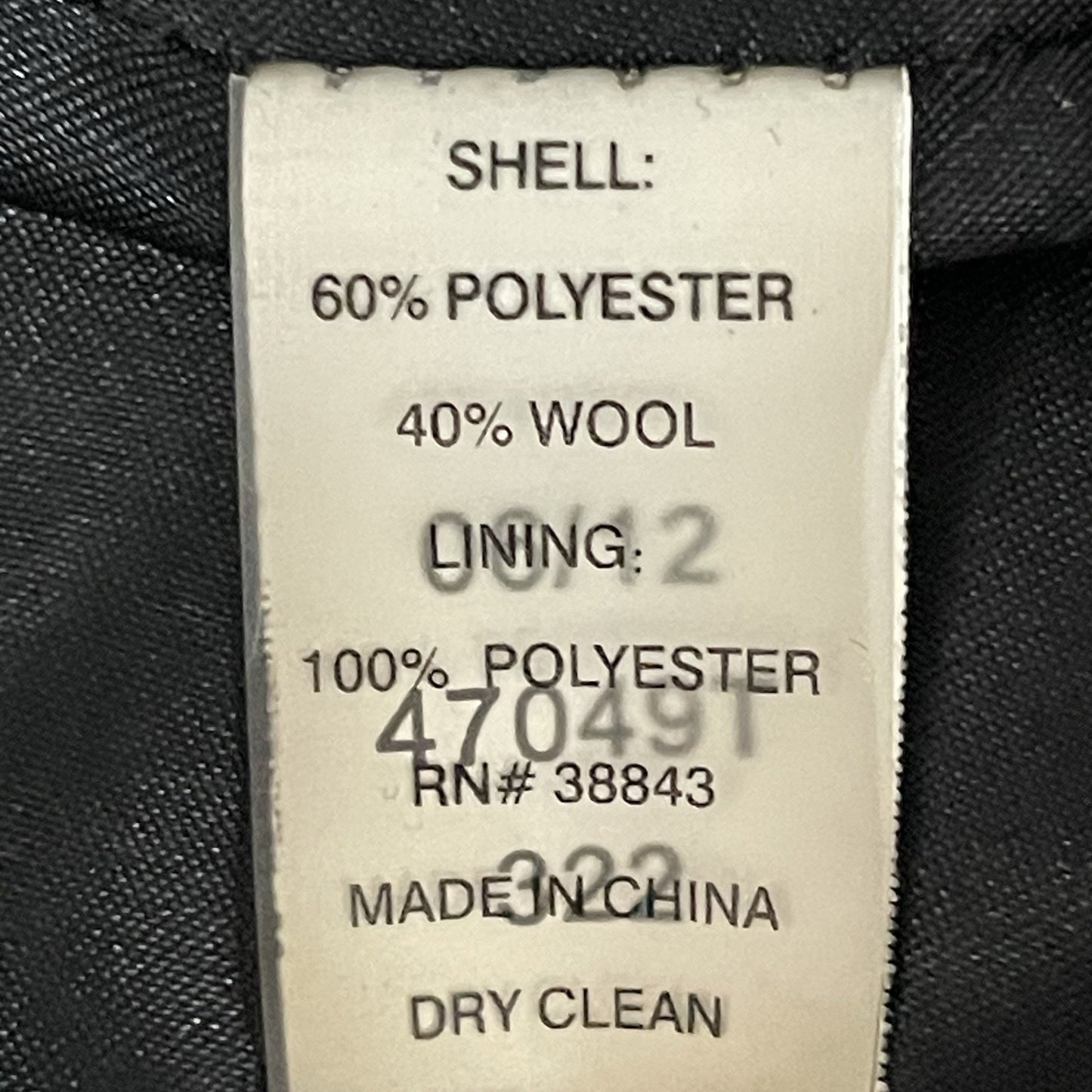 Tahari Black Grey Wool Blend Zipped Snap Overcoat Pockets Lined Size Small S