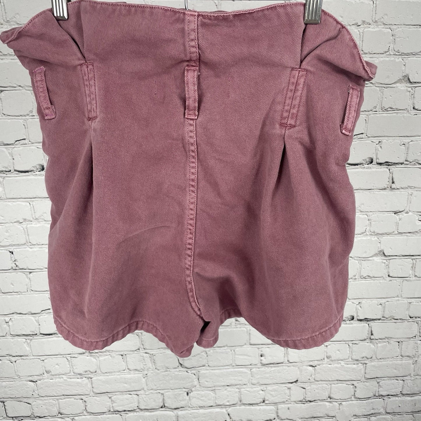 John John Purple Pink 100% Cotton Twill High Rise Paperbag Jean Shorts Size 30