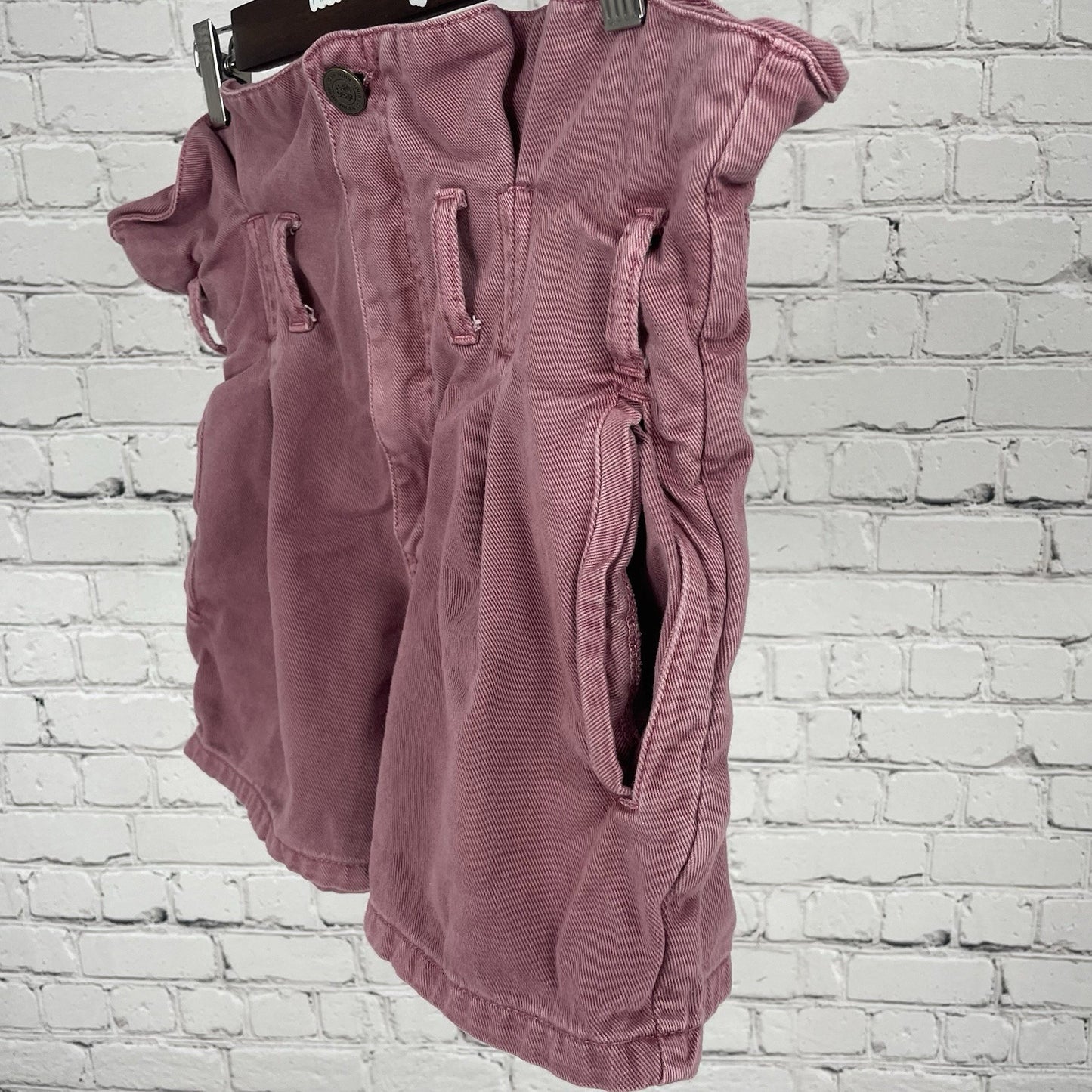 John John Purple Pink 100% Cotton Twill High Rise Paperbag Jean Shorts Size 30