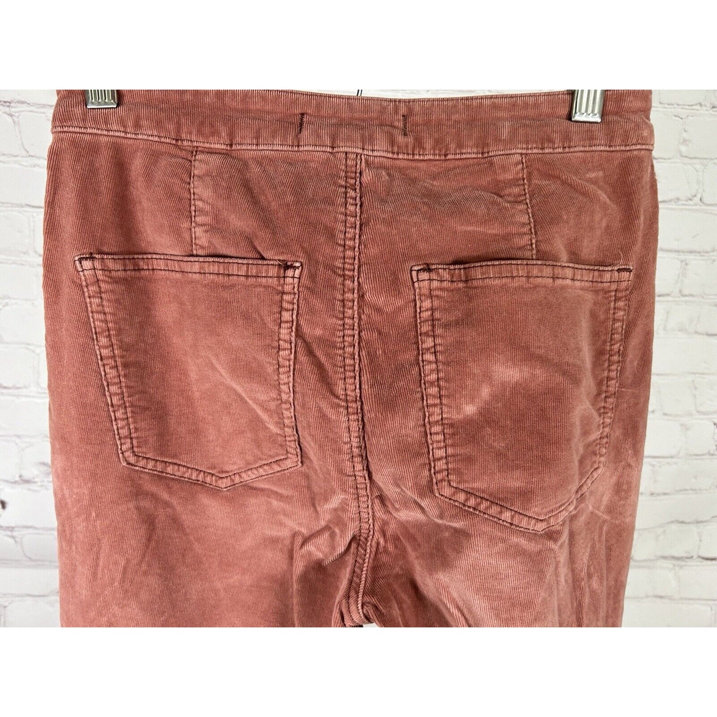 Free People Corduroy Dark Pink Bell Bottoms Raw Hem Flare Boho 26 (26 x 33)
