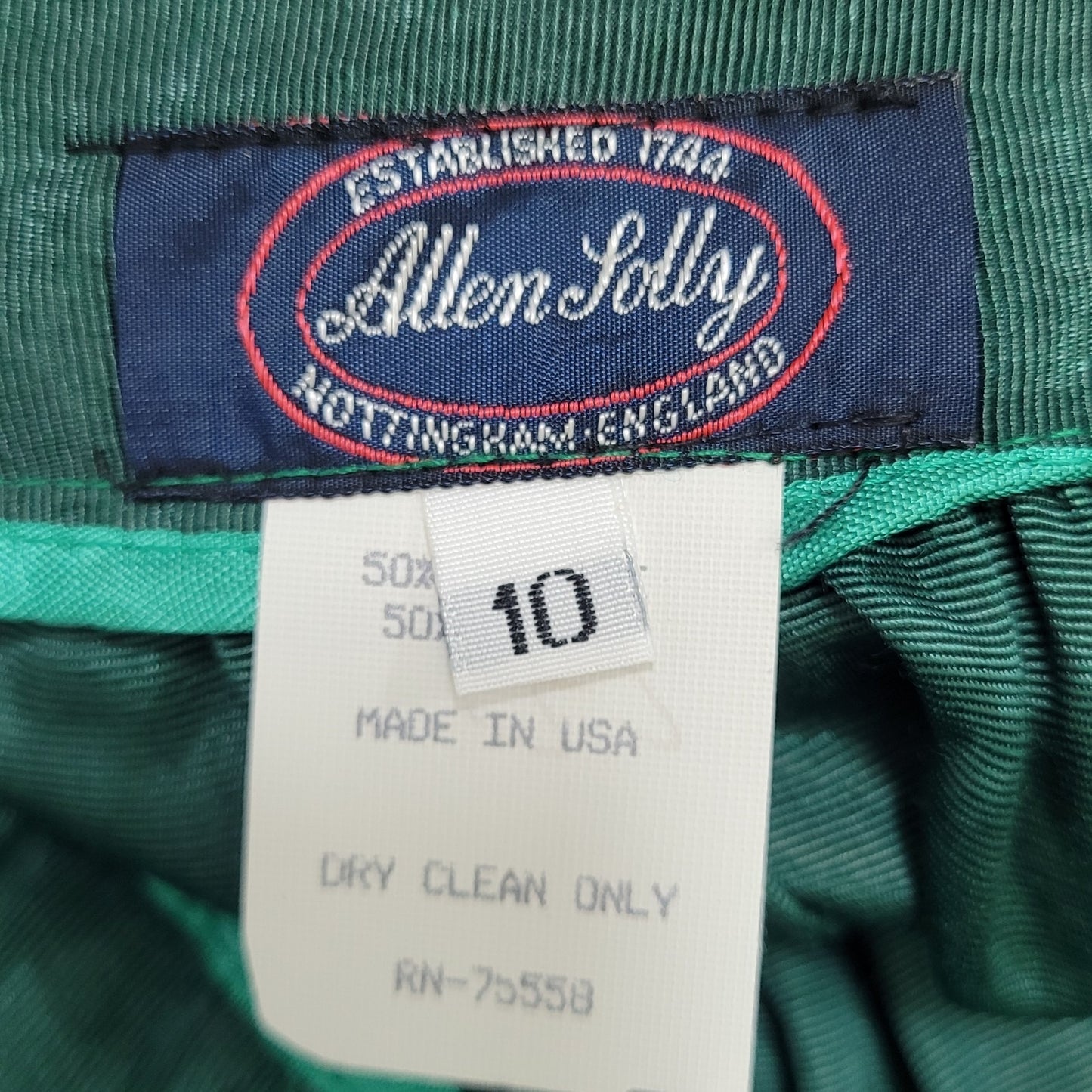 VTG Allen Solly Green Sheen Ruched Back Zip A Line Maxi Skirt USA Made Size 10