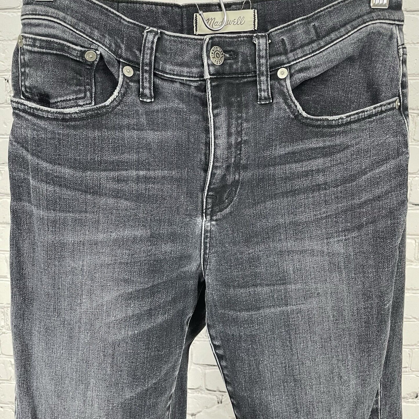 Madewell Dark Gray Cruiser Straight Mid Rise Jeans Stretch Size 26 (26x26.5)