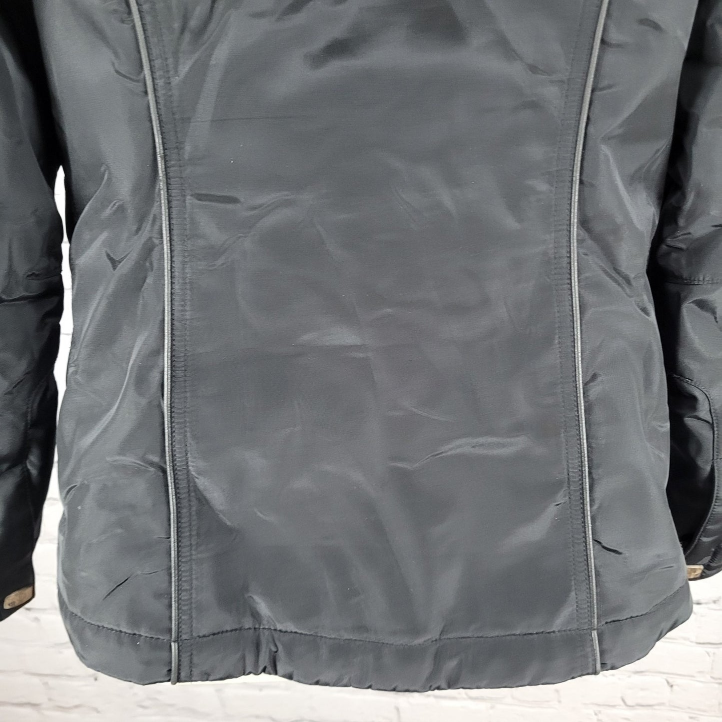 Metropolis Black Ice Faux Fur Hooded Insulated Zipped Pockets Jacket Size 8