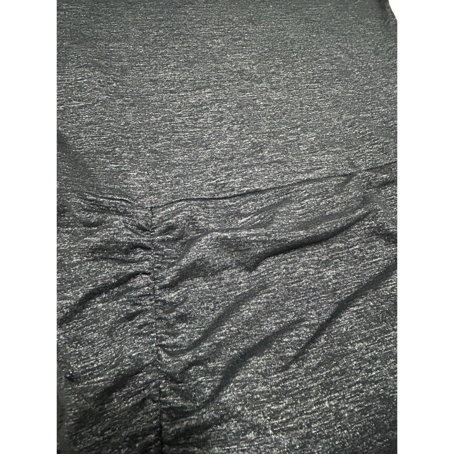 Athleta Dark Gray Long Sleeve Ruched Bodycon Stretch Midi Dress Size Small S
