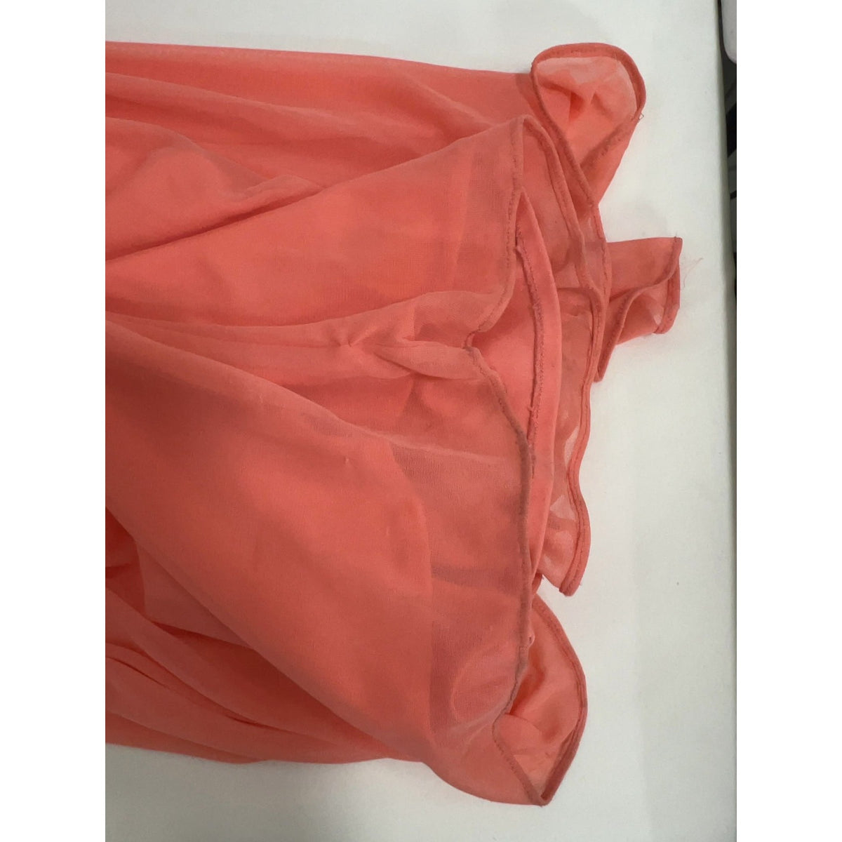 David's Bridal Coral Reef Mesh Crisscross V Neck Long Bridesmaid Dress 6