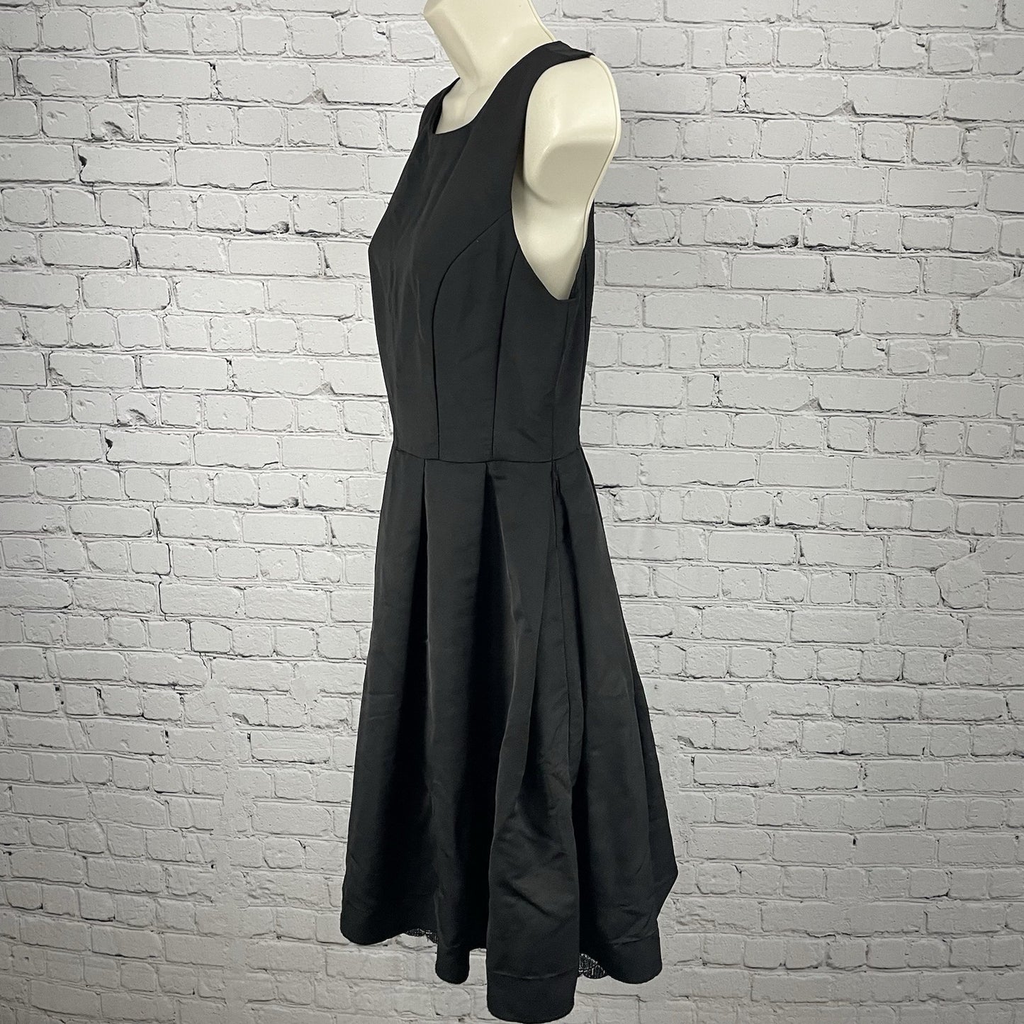 Jason Wu Black A Line Layered Lined Zipped Pleated Pockets Dress Size Small S
