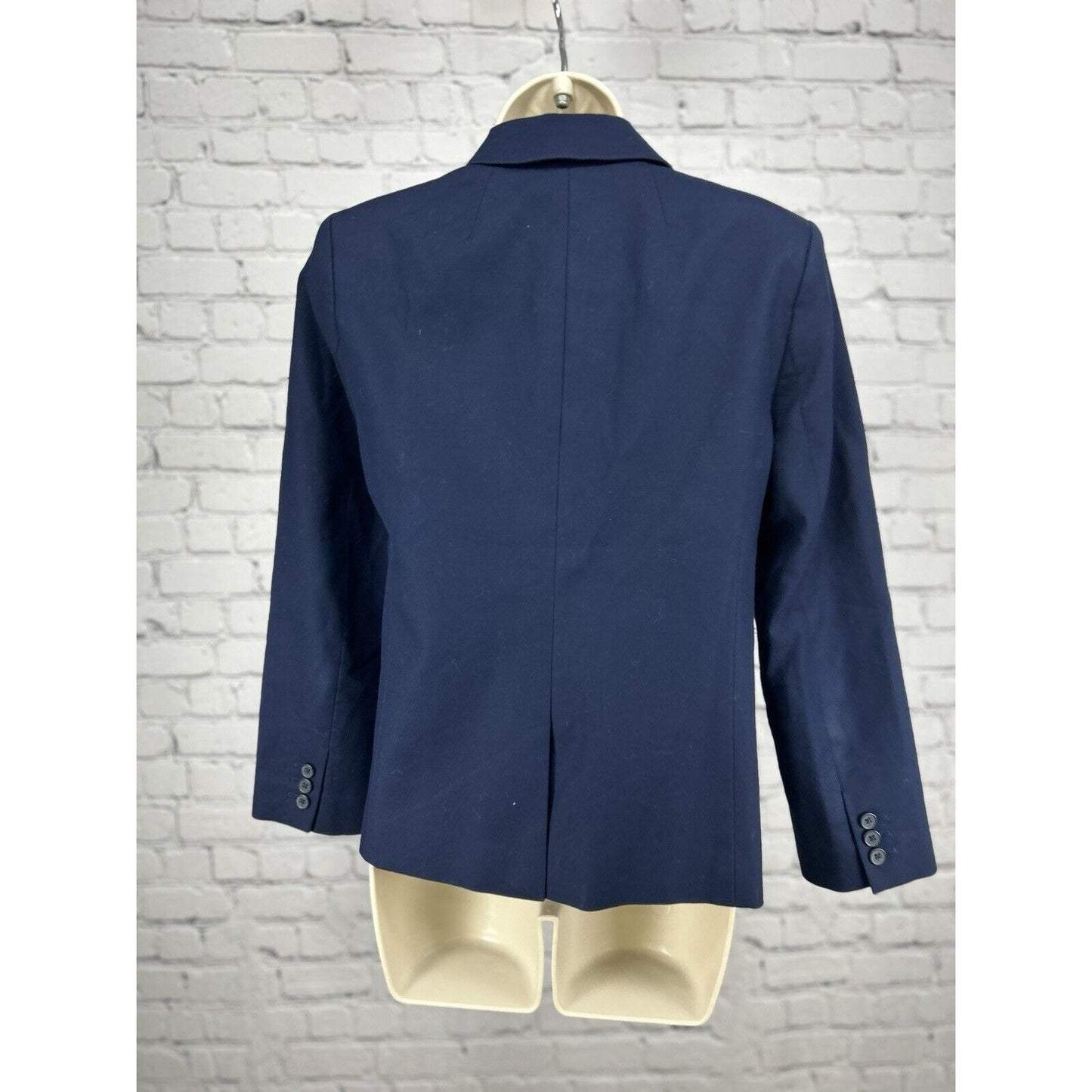 J By J. Crew Dark Blue 100% Cotton Single Button Collared Women’s Blazer Size 4