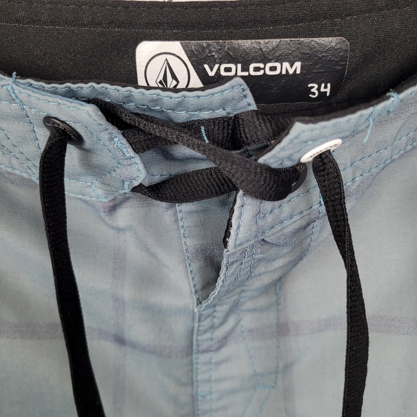 Volcom Blue Lightweight Stretch Back Pocket Board Shorts Swim Trunks Size 34x9