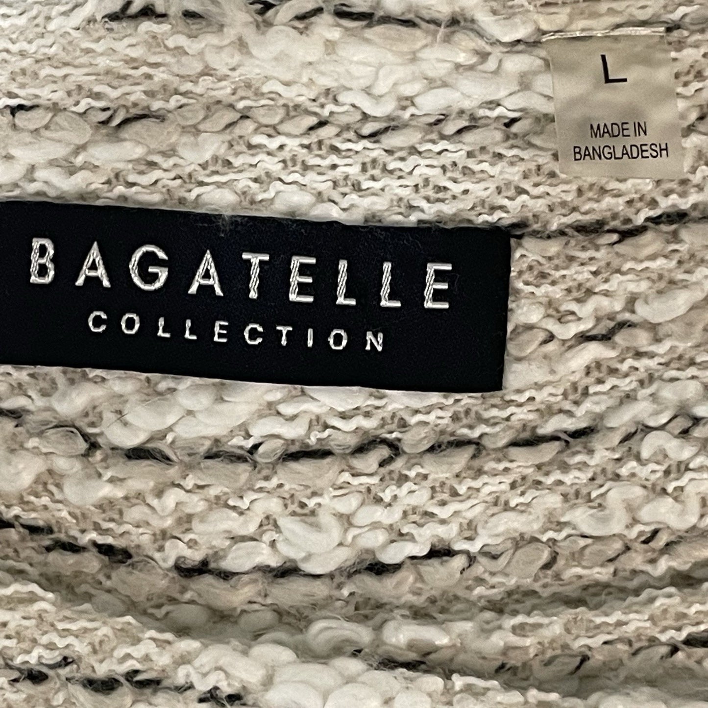 Bagatelle Ivory Knit Asymmetric Zipped Unlined Pockets Moto Jacket Size Large L