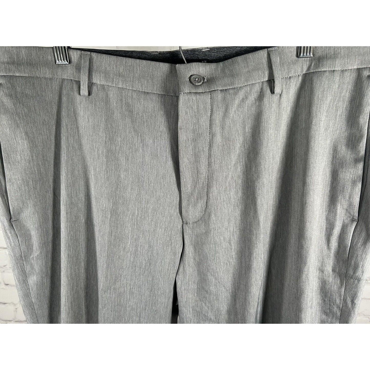 Tahari Gray Polyester Blend Mid Rise Men’s Slacks Dress Pant (38 x 30)