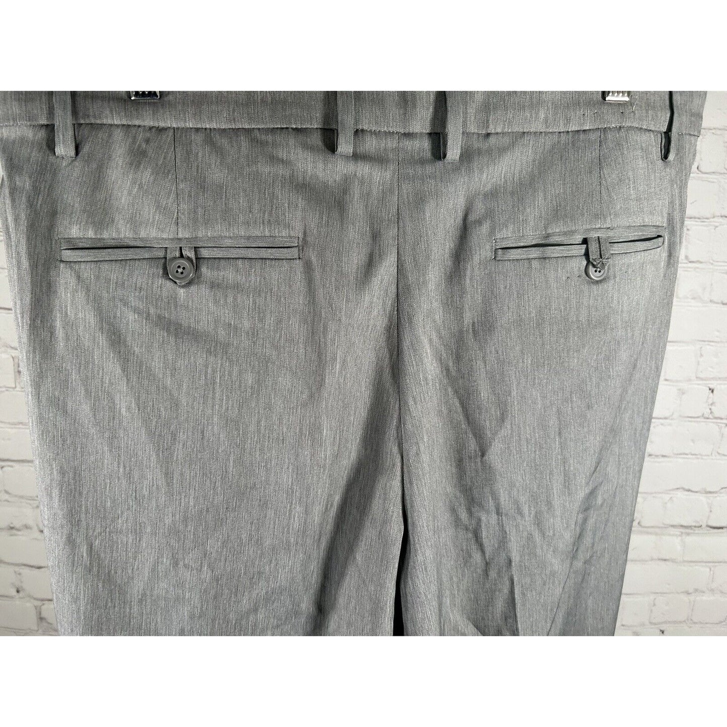 Tahari Gray Polyester Blend Mid Rise Men’s Slacks Dress Pant (38 x 30)