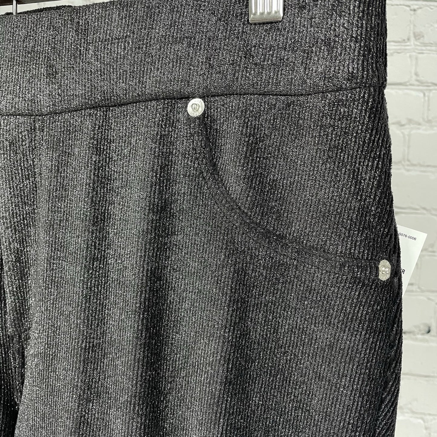 NWT Michael Kors Black & Silver Shimmer High Rise Jegging Pants Size 1X (33x31)